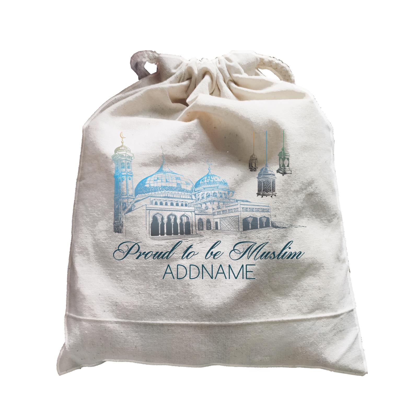 Proud To Be Muslim Dark Blue Mosque Addname Satchel