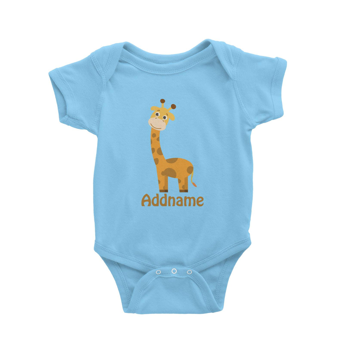 Animal Safari Jungle Giraffe Addname Baby Romper