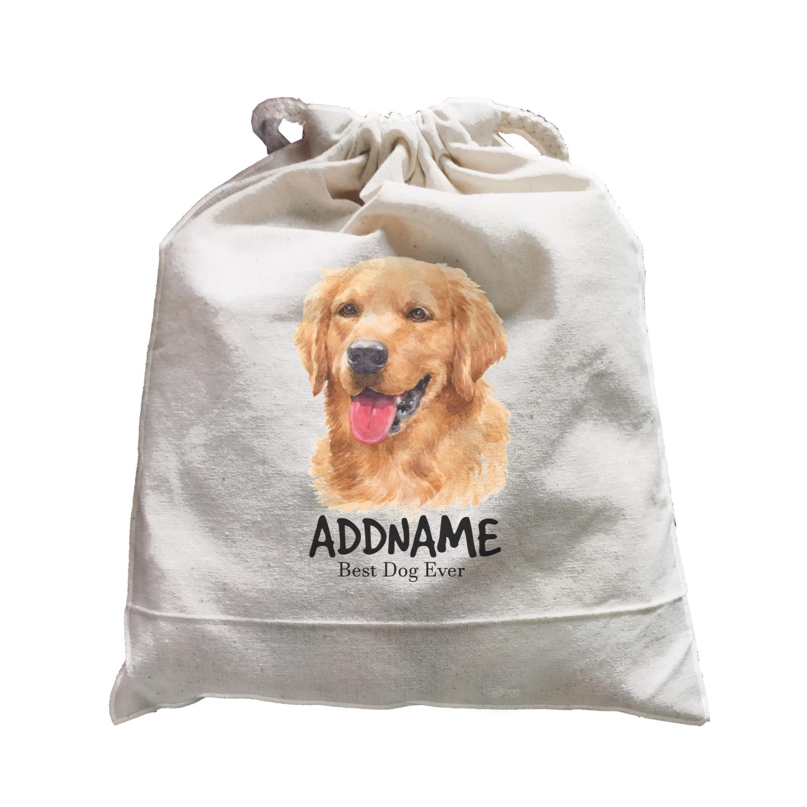 Watercolor Dog Golden Retriever Brown Best Dog Ever Addname Satchel