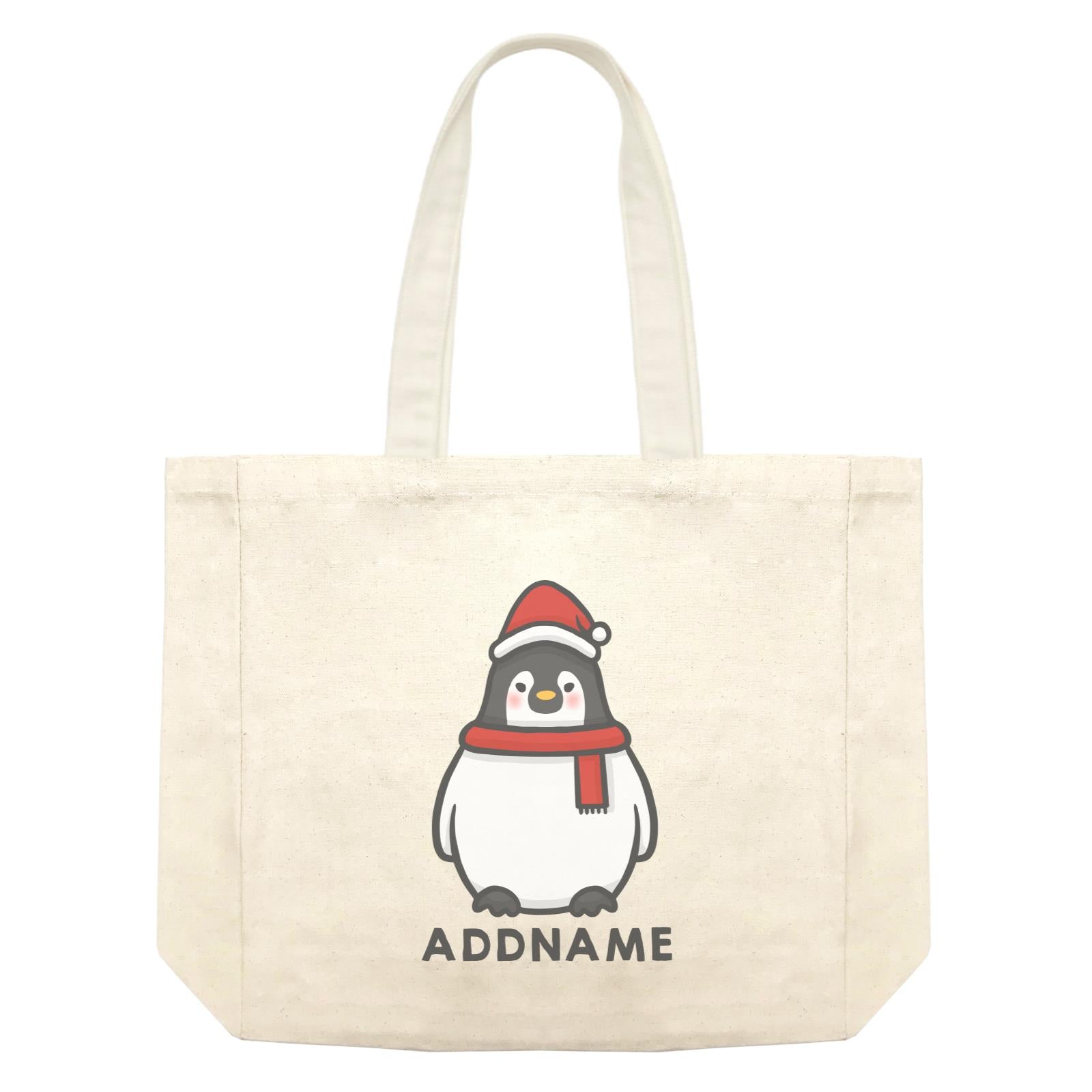 Xmas Cute Pengiun Christmas Hat Addname Accessories Shopping Bag