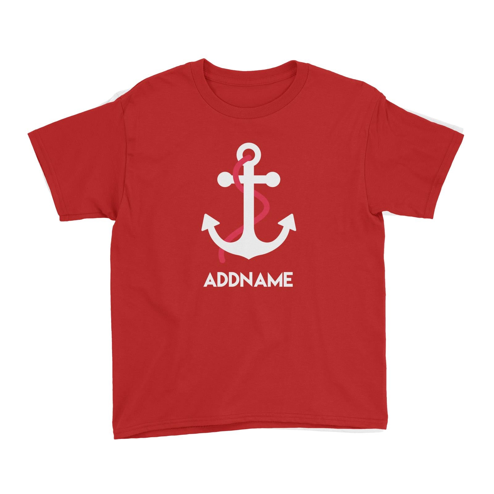 Sailor Anchor Red Addname Kid's T-Shirt  Matching Family Personalizable Designs