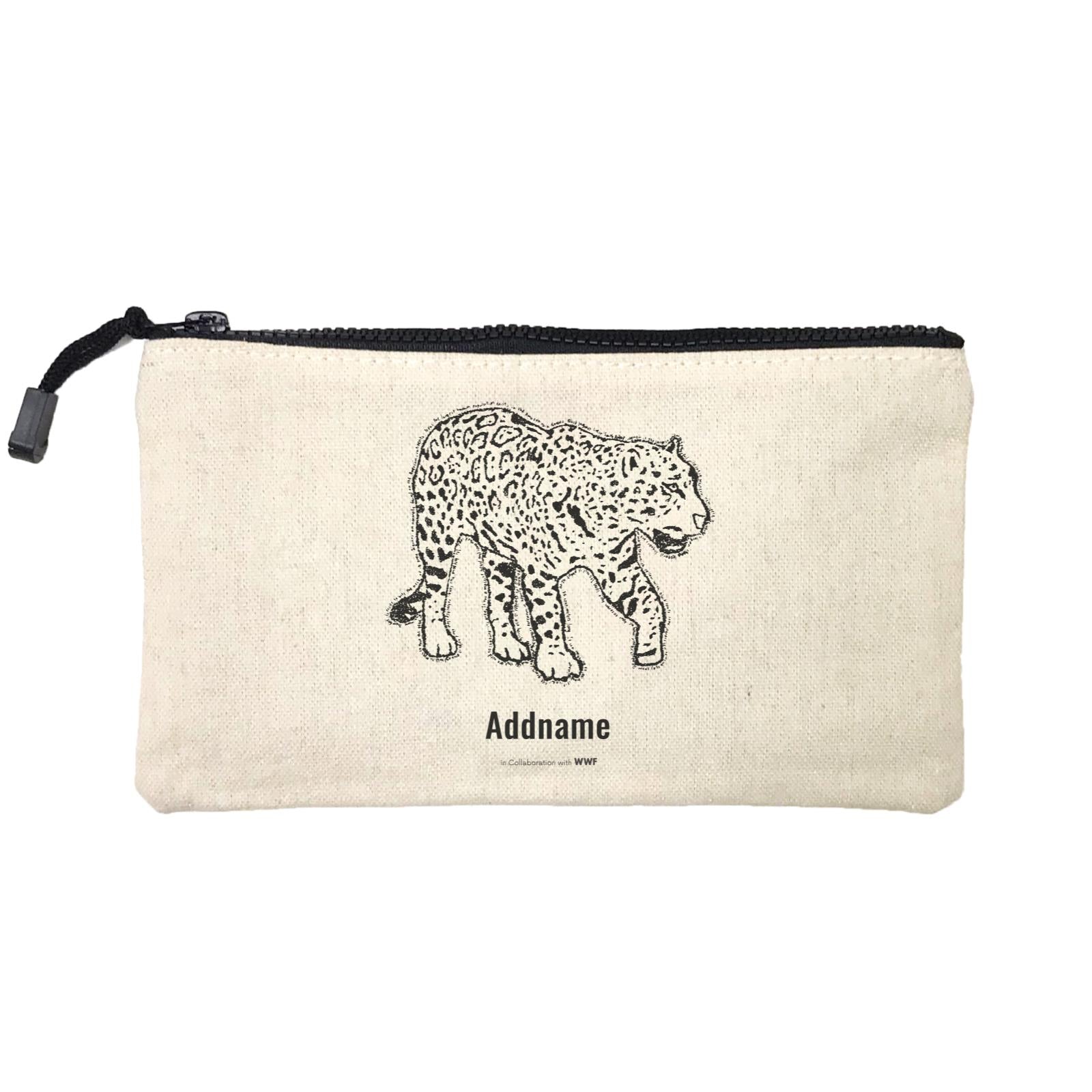 Hand Written Animals Black Jaguar By ArtC Addname Mini Accessories Stationery Pouch