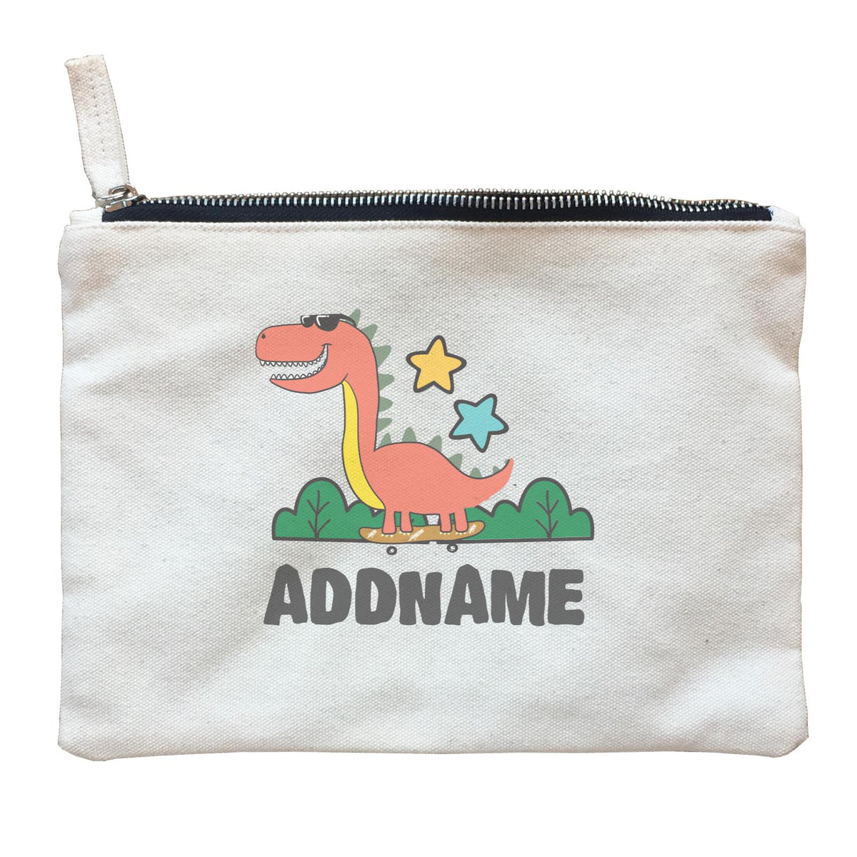 Super Cute Dinosaur Red Skater Zipper Pouch