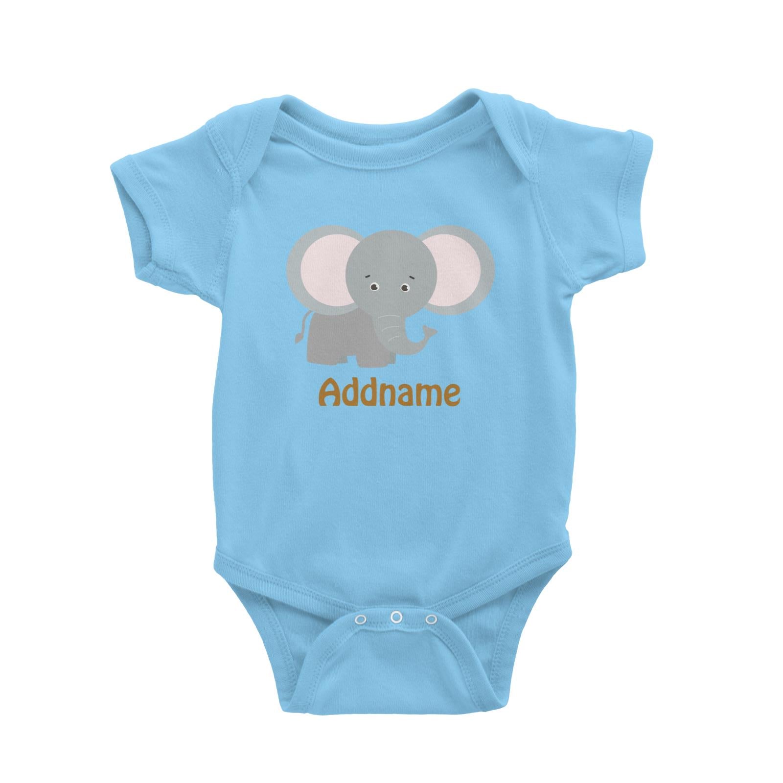 Animal Safari Jungle Elephant Addname Baby Romper