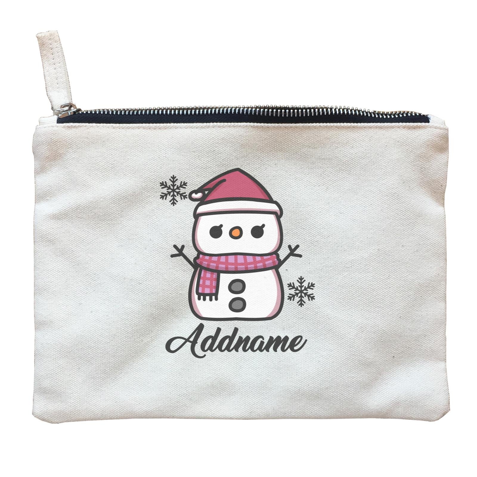 Xmas Little Girl Snowman Zipper Pouch