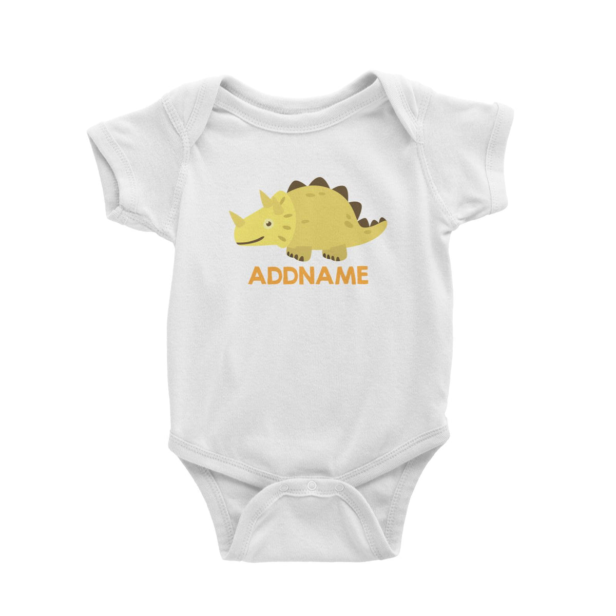 Cute Triceratops Dinosaur Personalizable Design Baby Romper