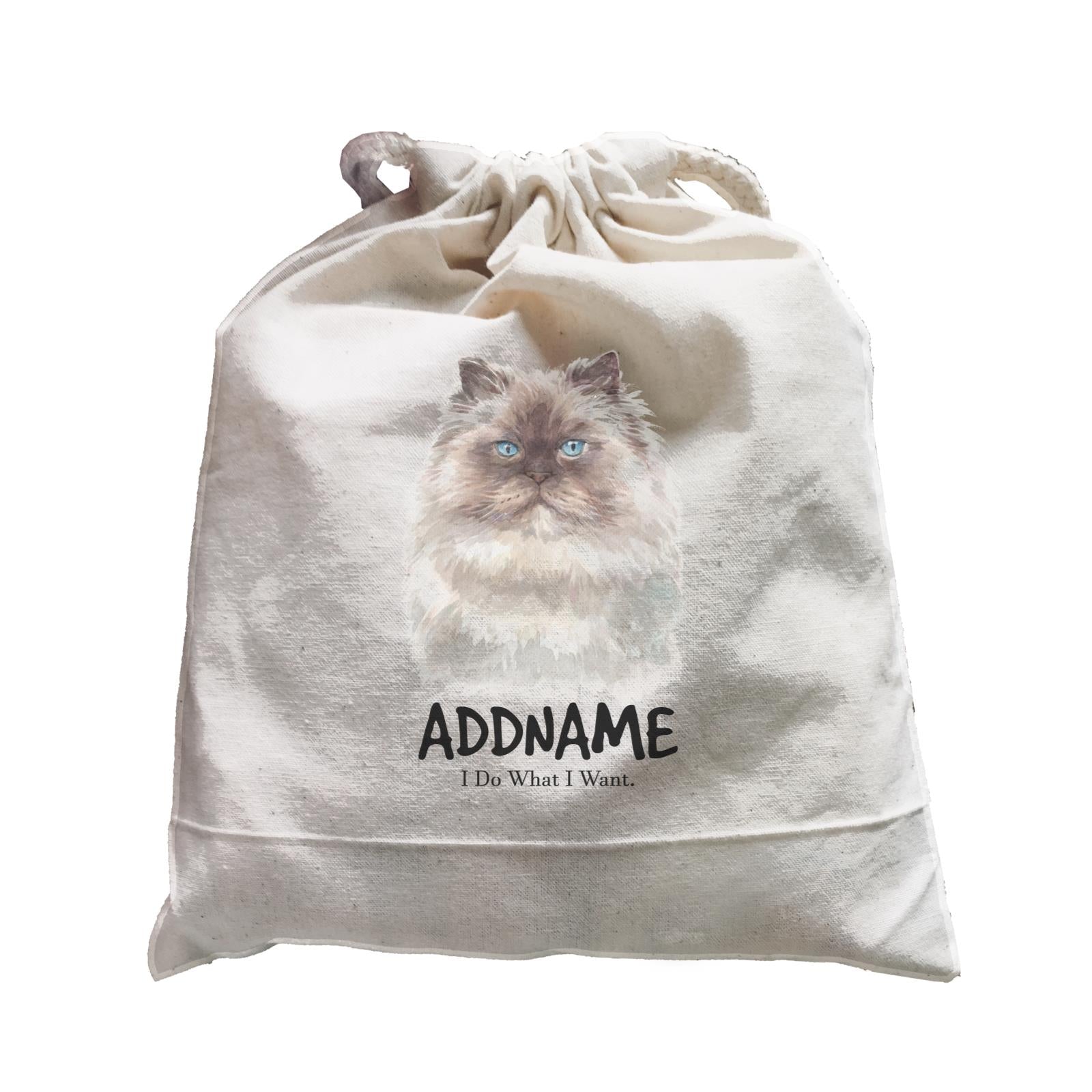 Watercolor Cat Himalayan Dark Face I Do What I Want Addname Satchel
