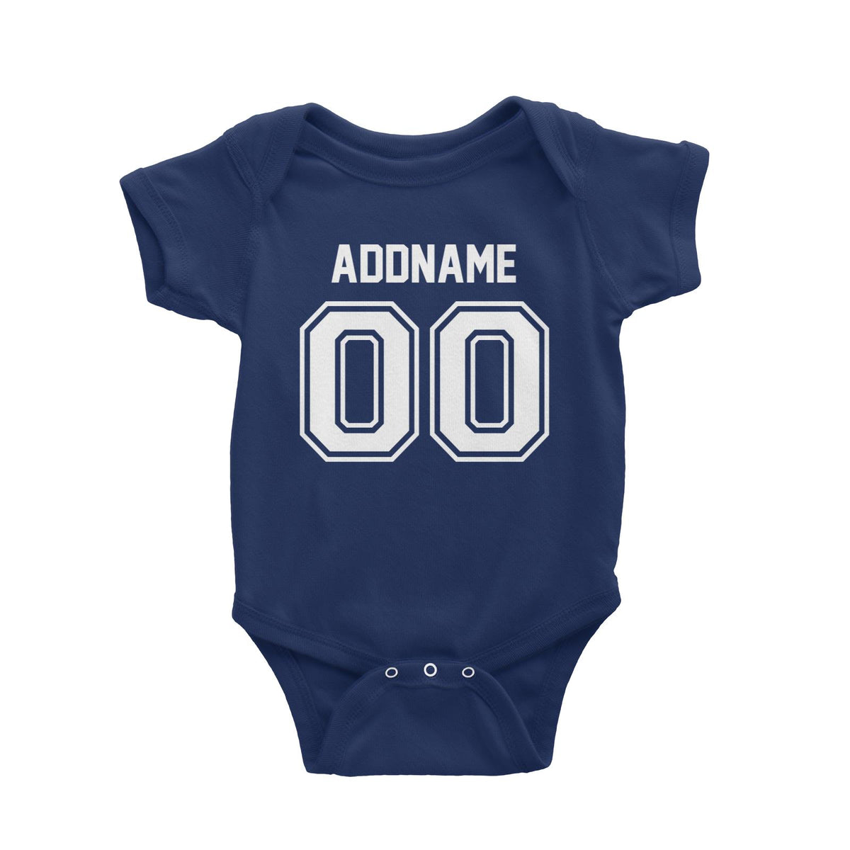 Jersey Font With Name and Number Baby Romper