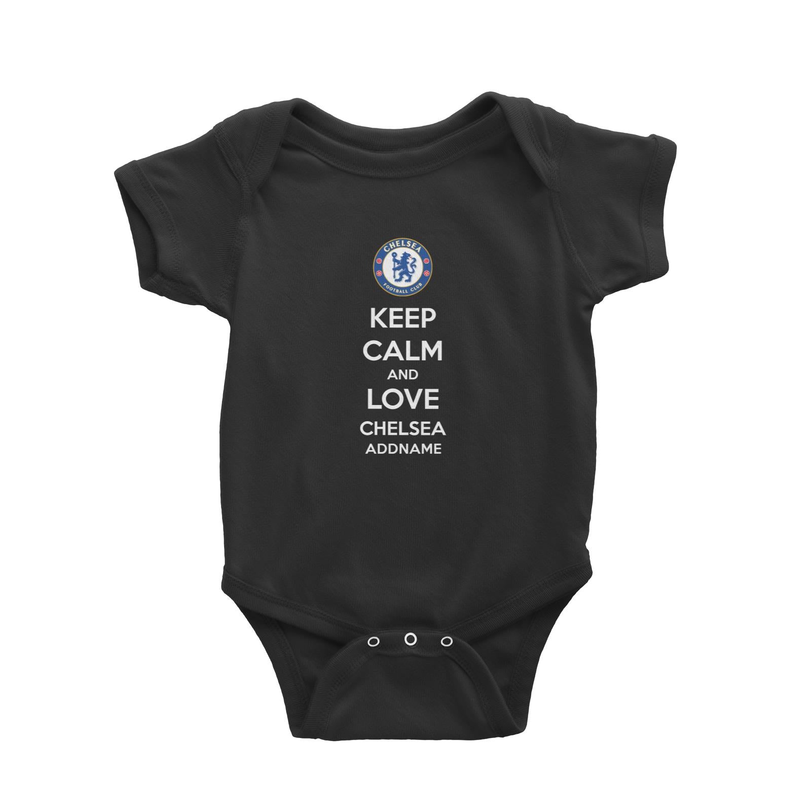 Chelsea Football Keep Calm And Love Series Addname Baby Romper