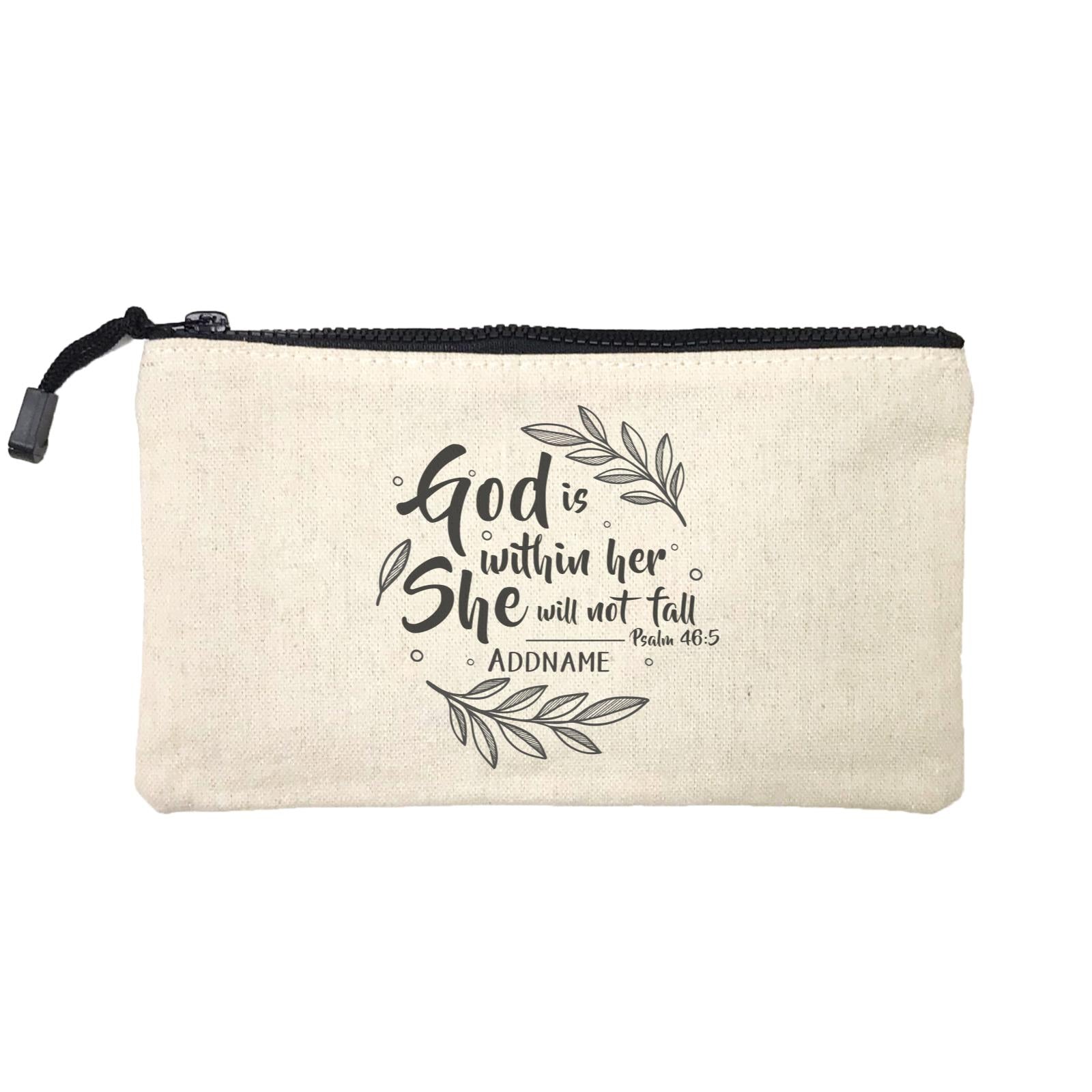 Christian For Her God is WIthin Her She Will Not Fall Psalm 46.5 Addname Mini Accessories Stationery Pouch