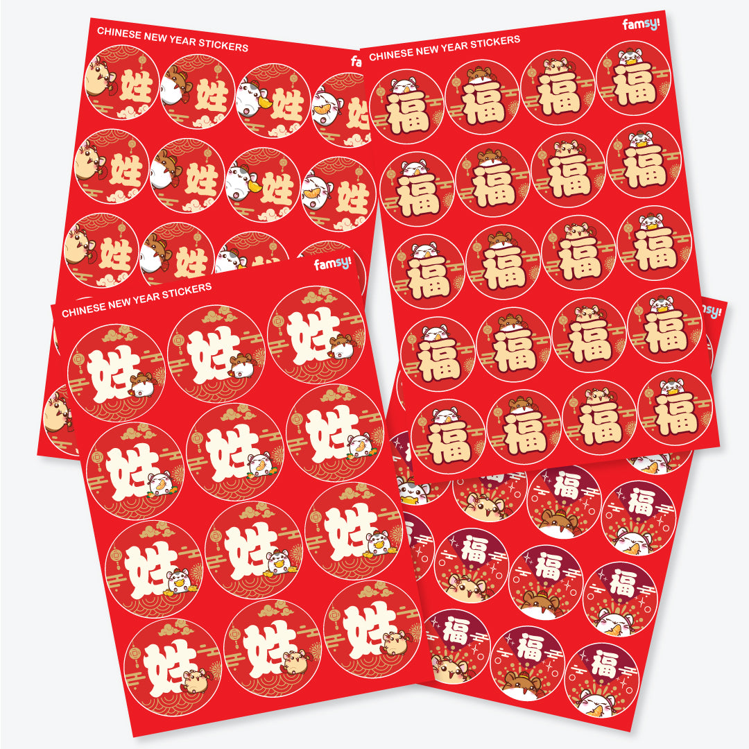 Waterproof Chinese New Year Stickers