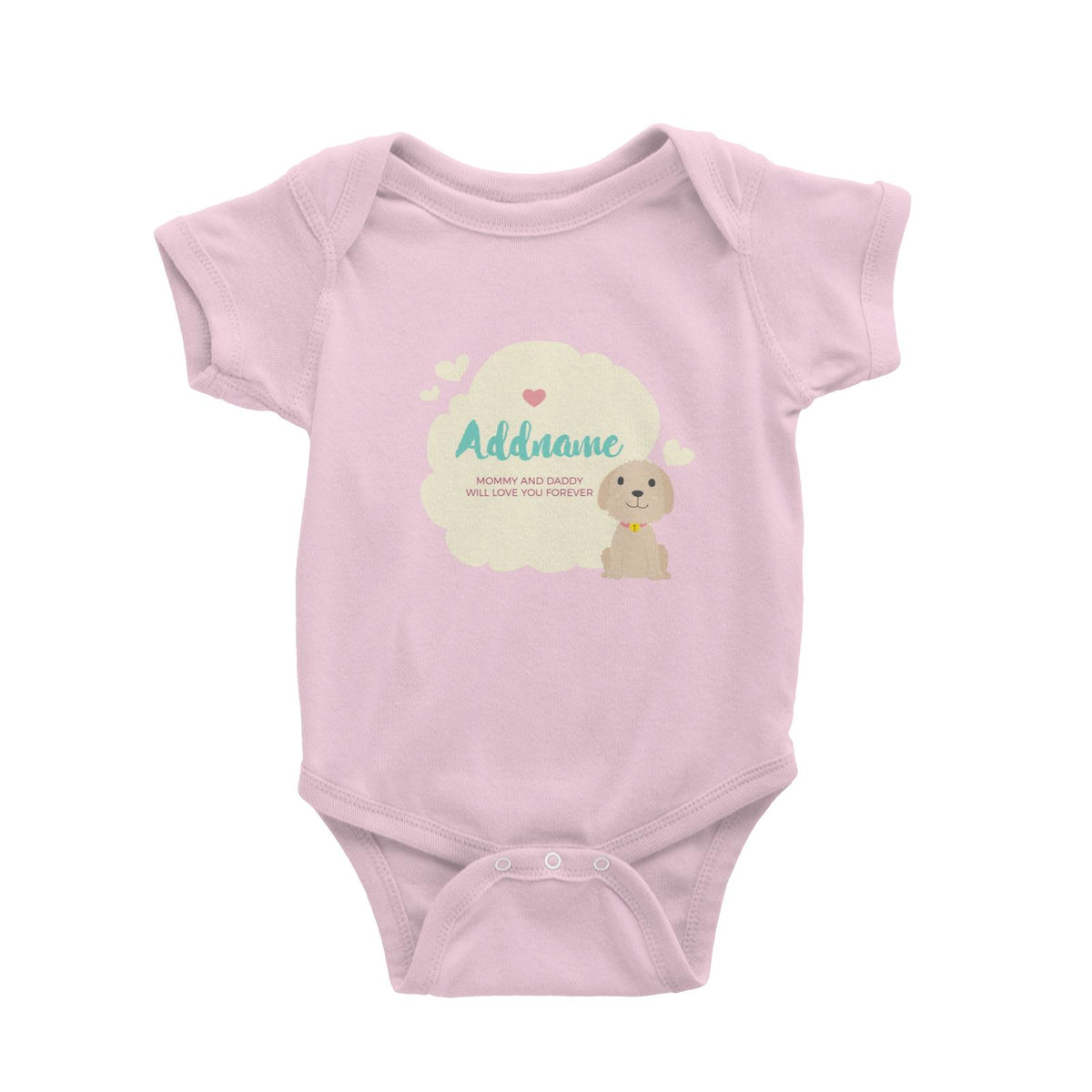 Cute Dog and Yellow Cloud Personalizable with Name and Text Baby Romper