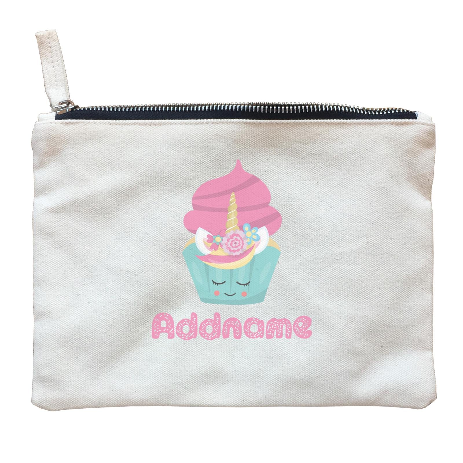 Magical Sweets Green Cupcake Addname Zipper Pouch