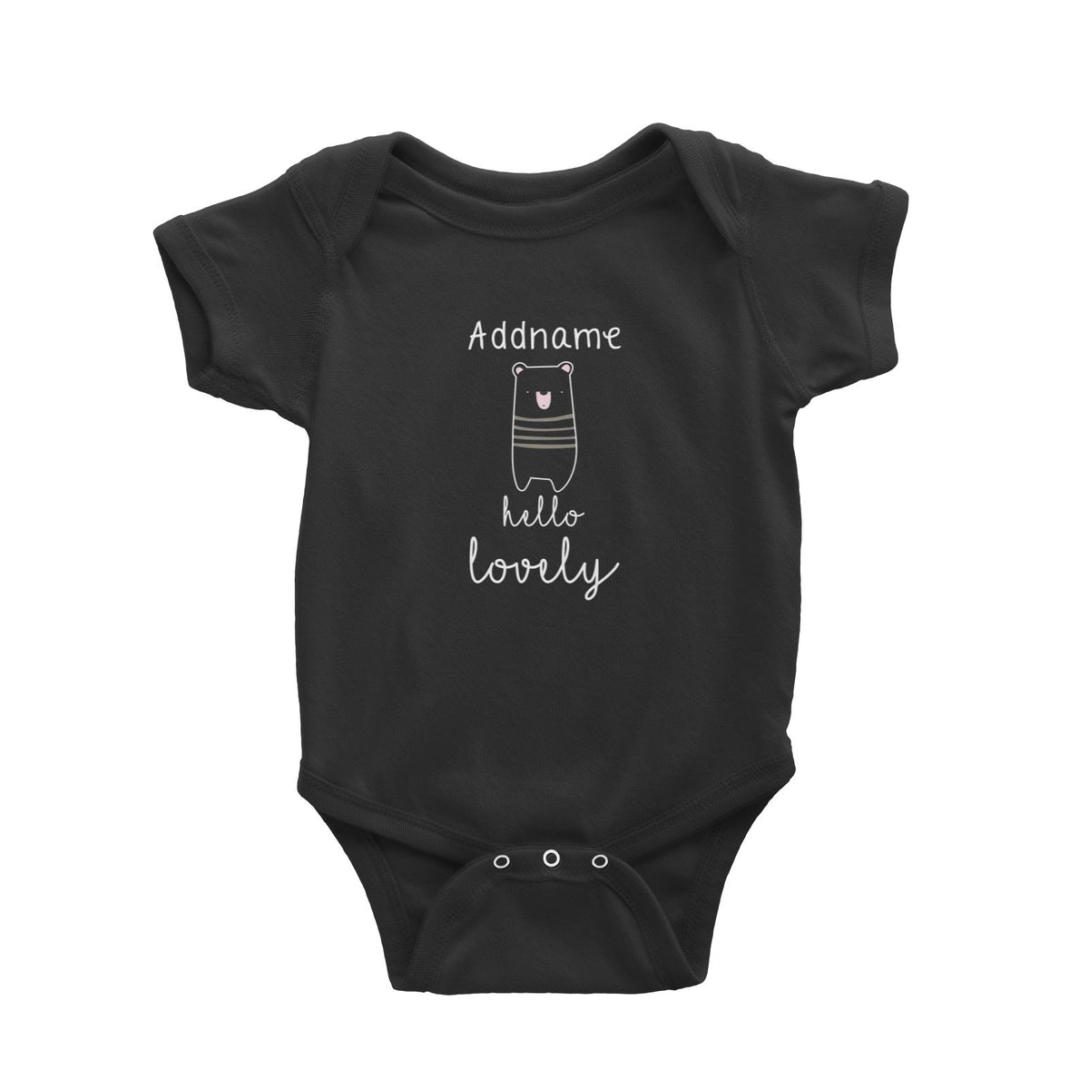 Cute Animals and Friends Series 2 Bear Addname Hello Lovely Baby Romper