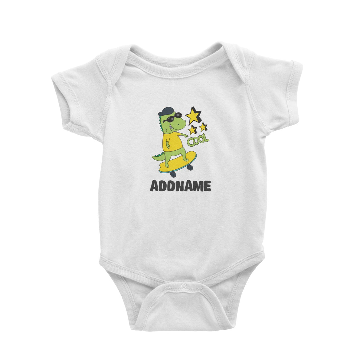 Super Cute Dinosaur Cool Skater Baby Romper