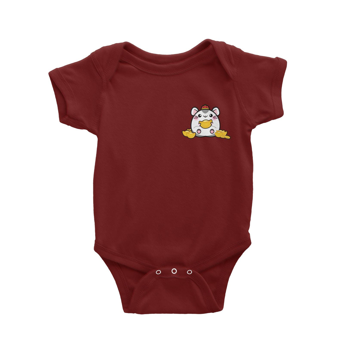 Prosperous Pocket Mouse Series Golden Jim Wishes Happy Prosperity Baby Romper