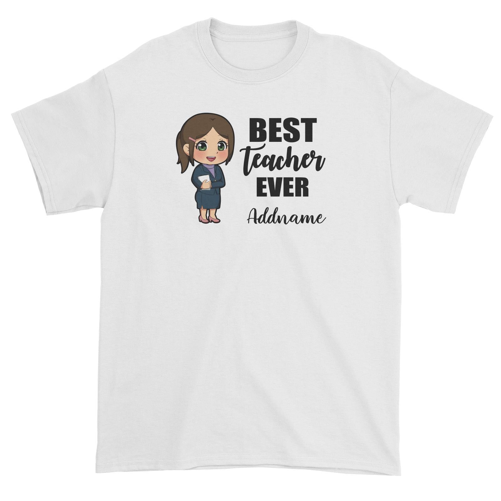 Chibi Teachers Chinese Woman Best Teacher Ever Addname Unisex T-Shirt