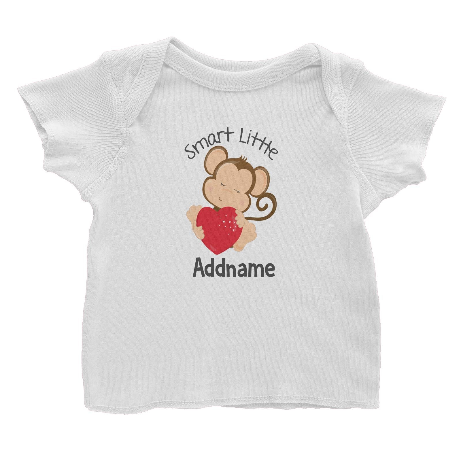 Animal Hearts Smart Little Monkey Addname Baby T-Shirt