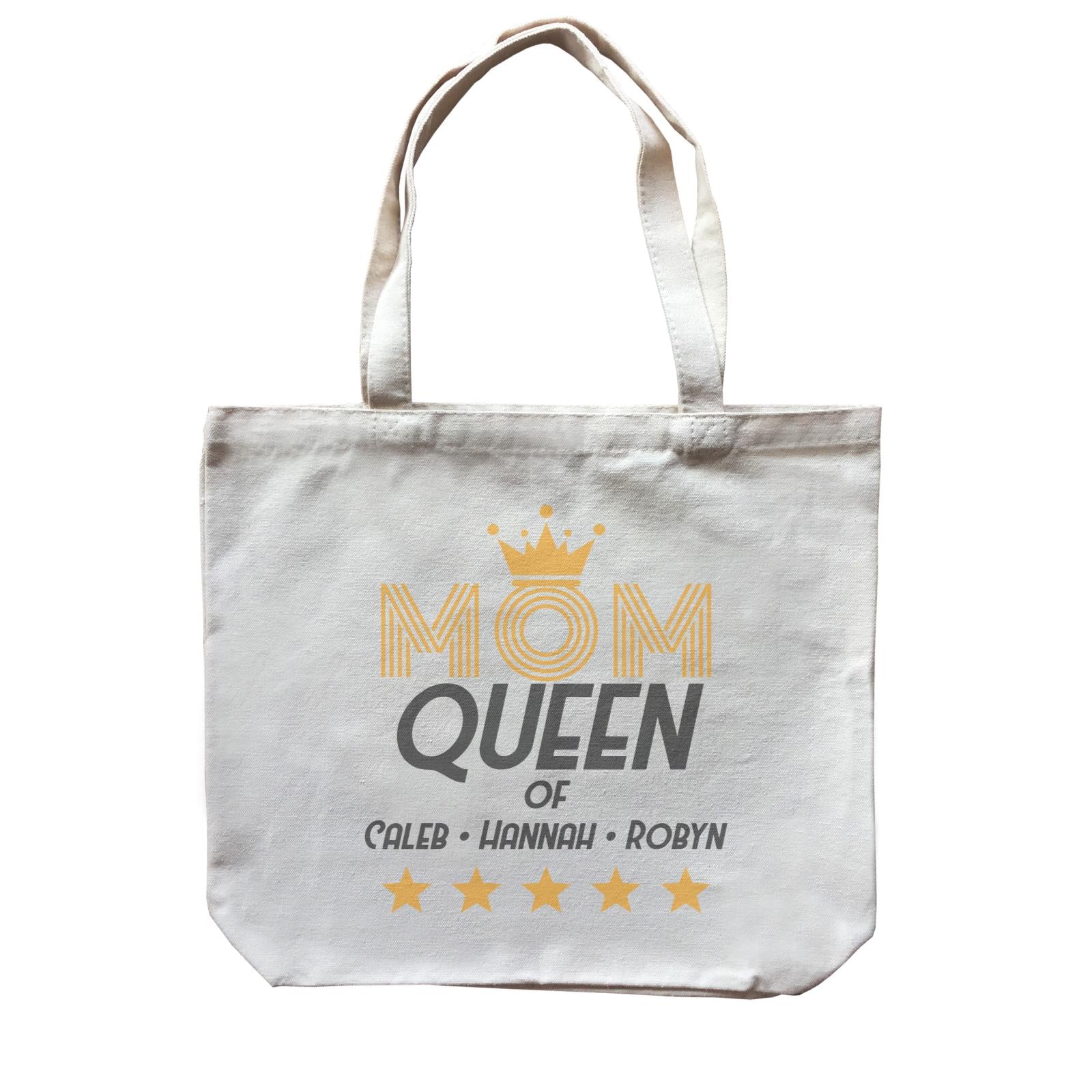 Mom with Tiara Queen of Personalizable with Text Canvas Bag