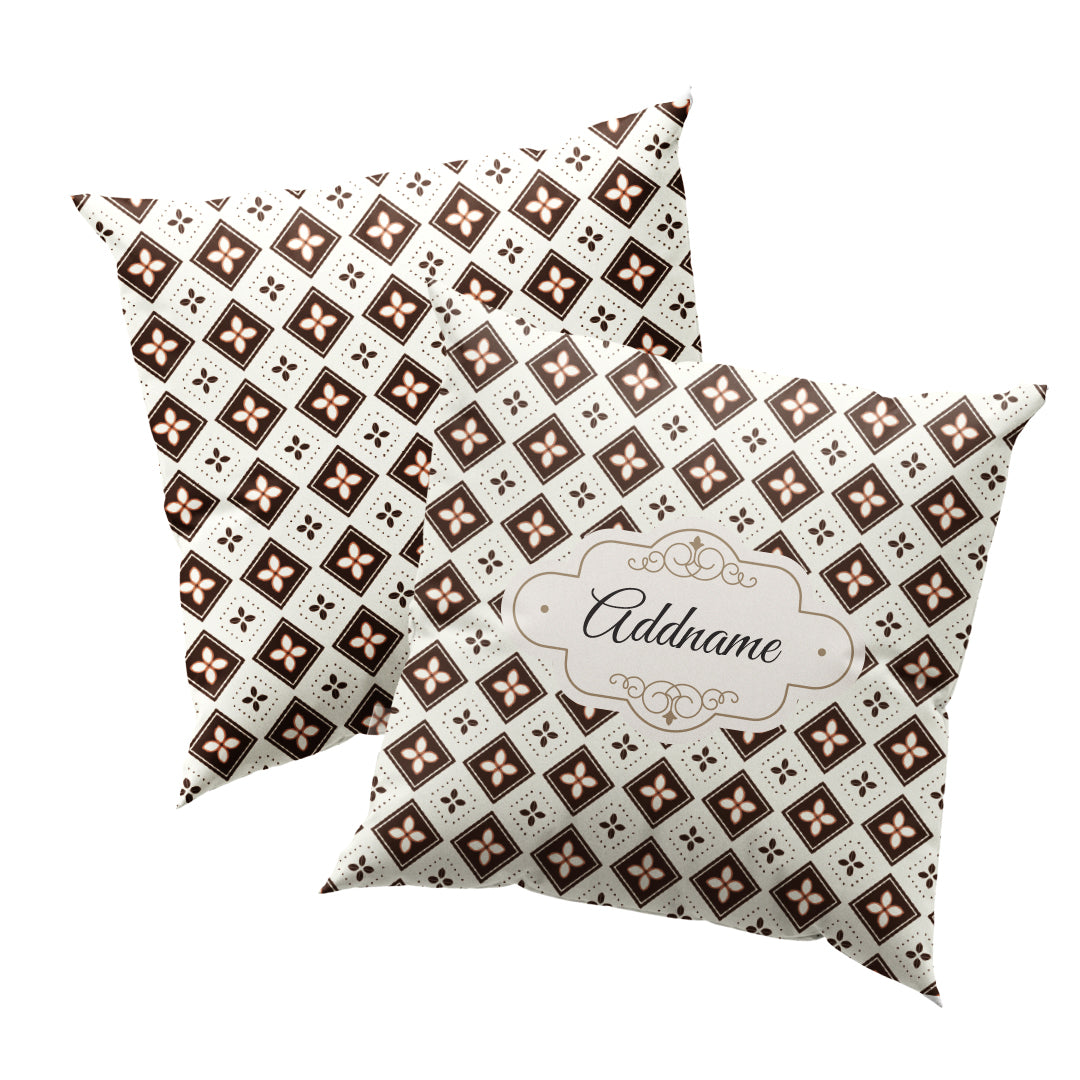 Floret Brown Full Print Cushion Cover with Inner Cushion