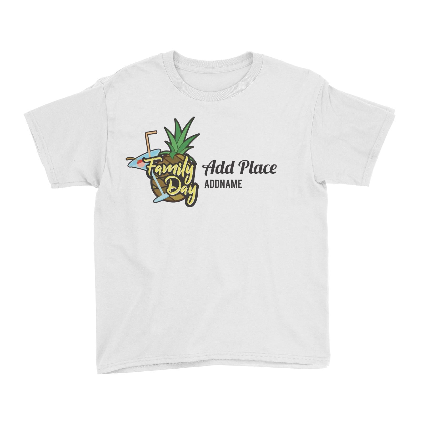 Family Day Tropical Pineapple Family Day Addname And Add Place Kid T-Shirt
