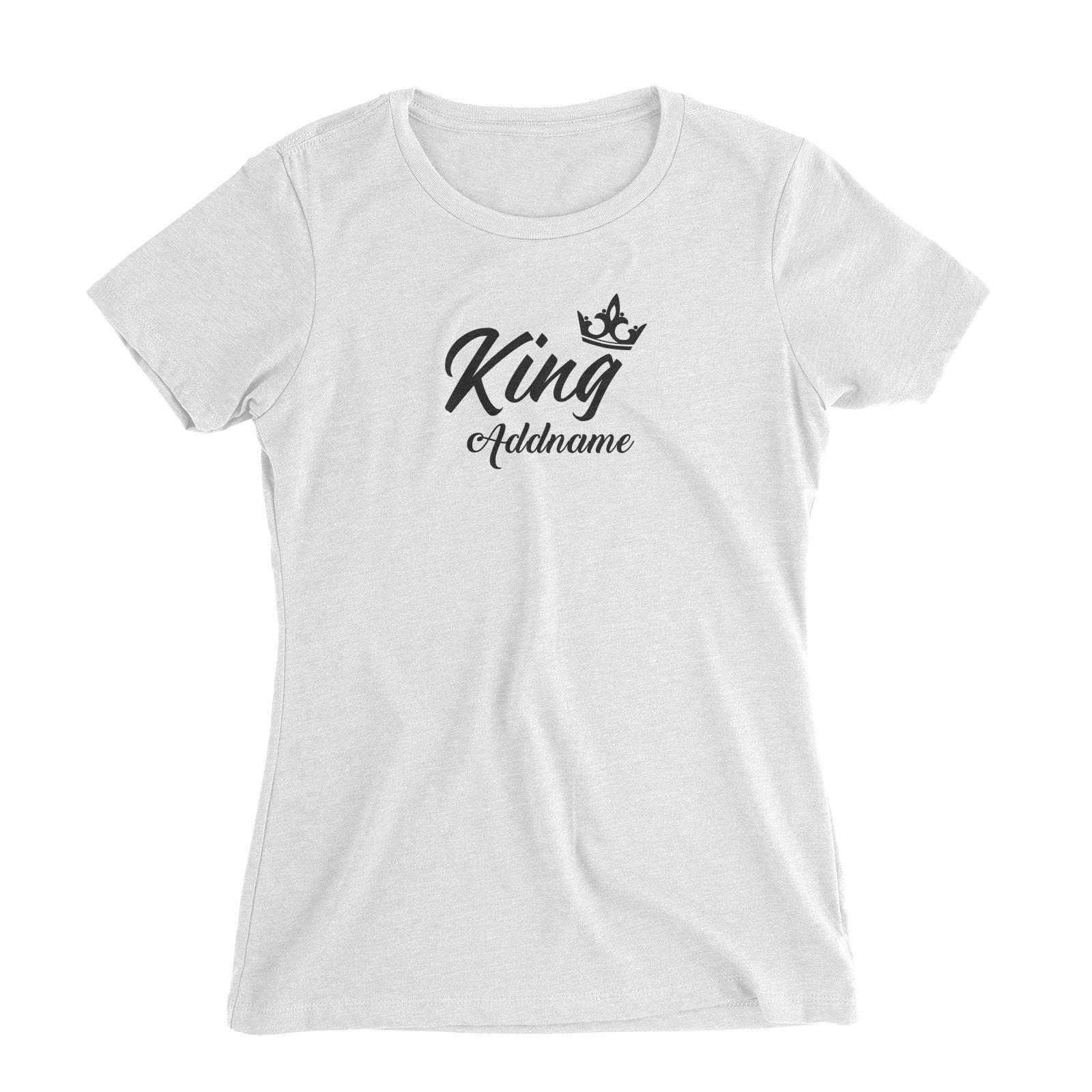 Valentine's Crown King Addname Women Slim Fit T-Shirt