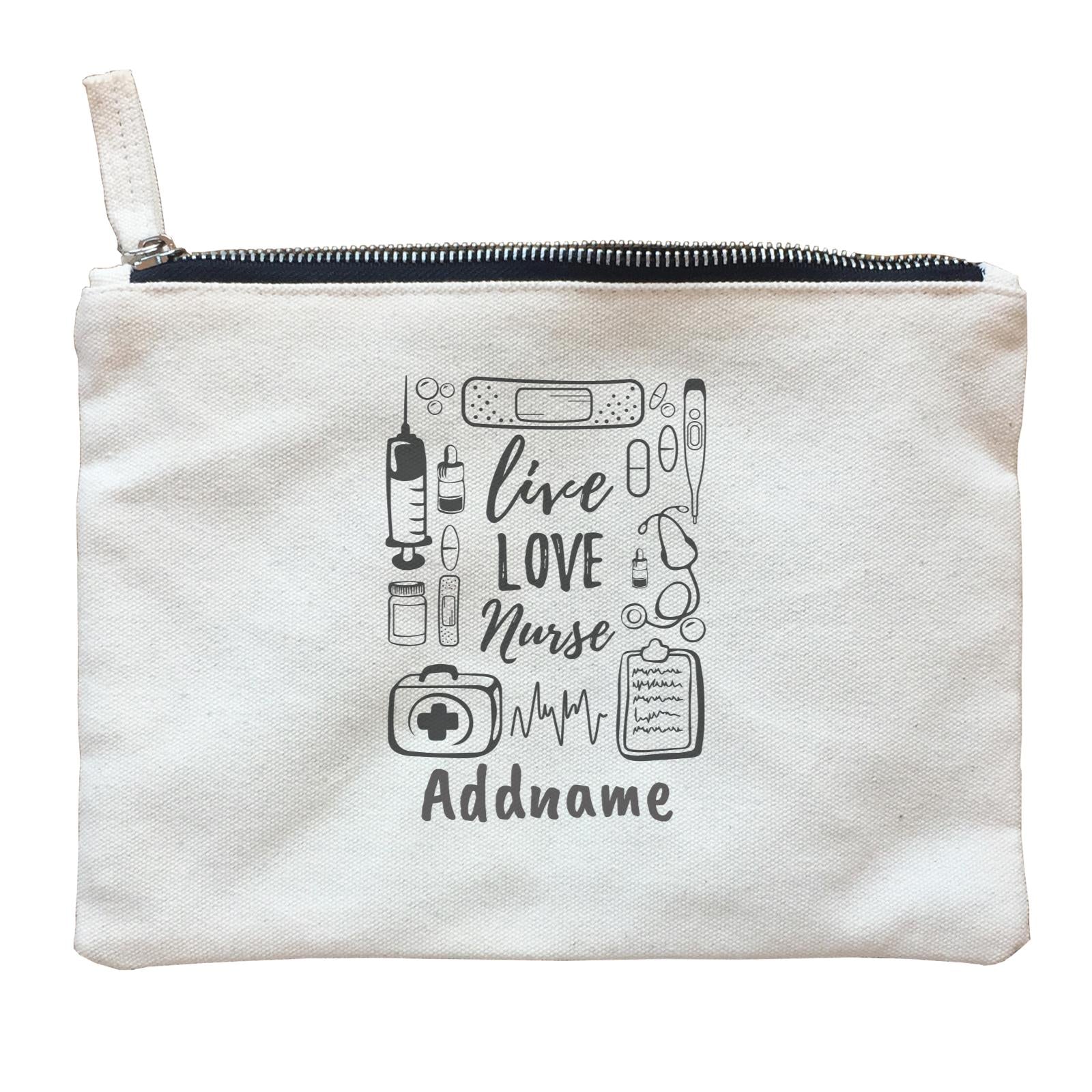 Live, Love, Nurse Zipper Pouch