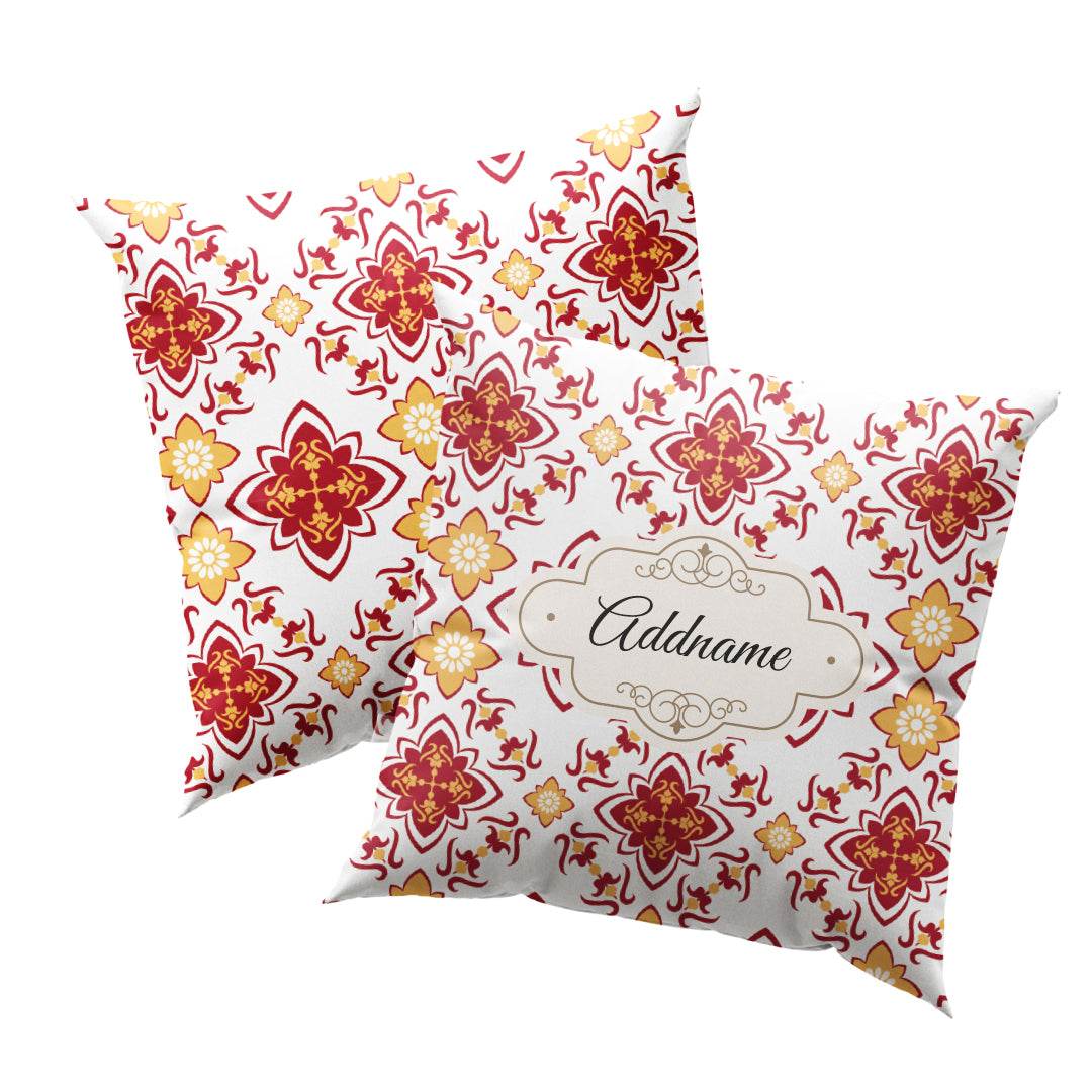 Scarlet Red Mosaic Full Print Cushion Cover with Inner Cushion