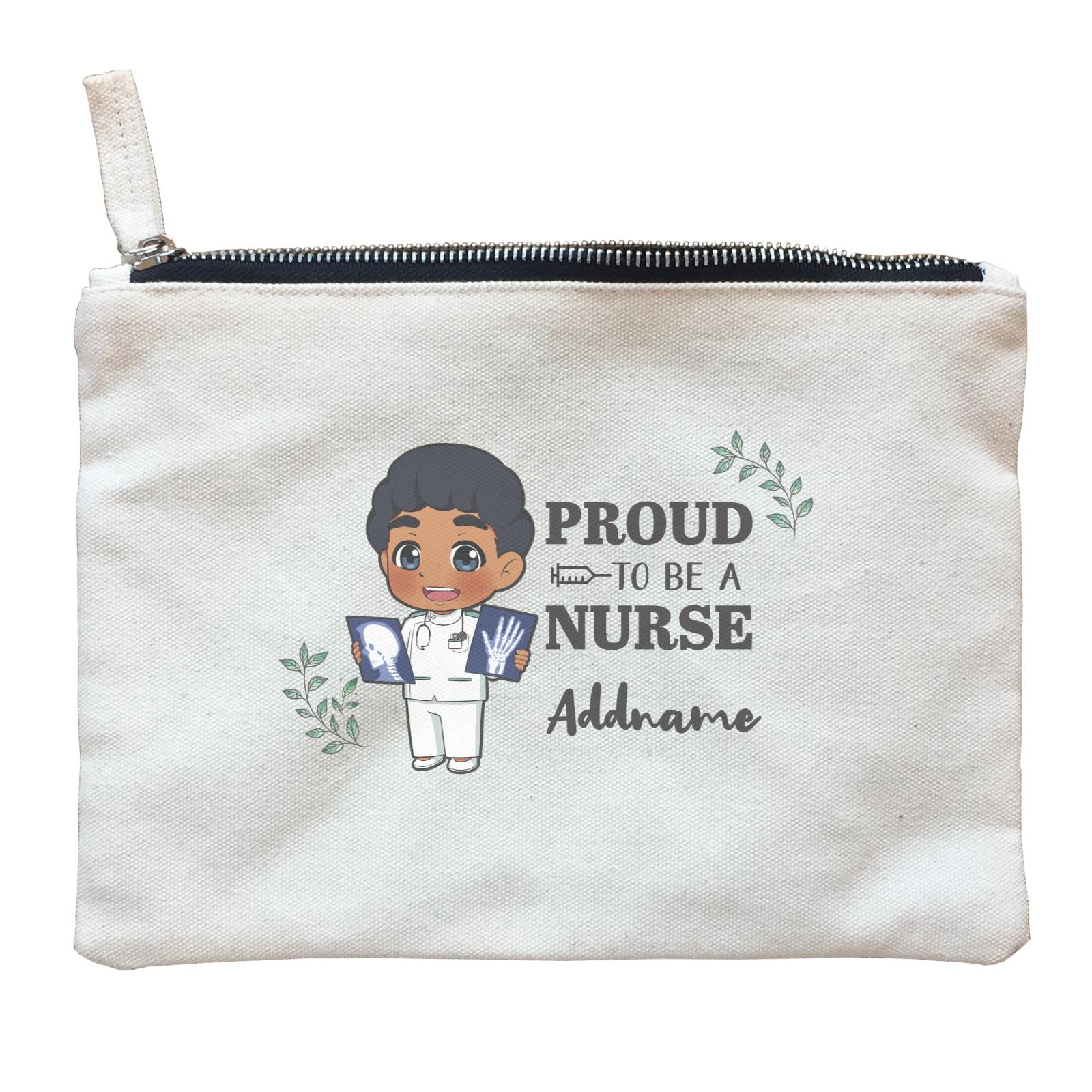 Proud To Be A Nurse Chibi Male Indian Zipper Pouch