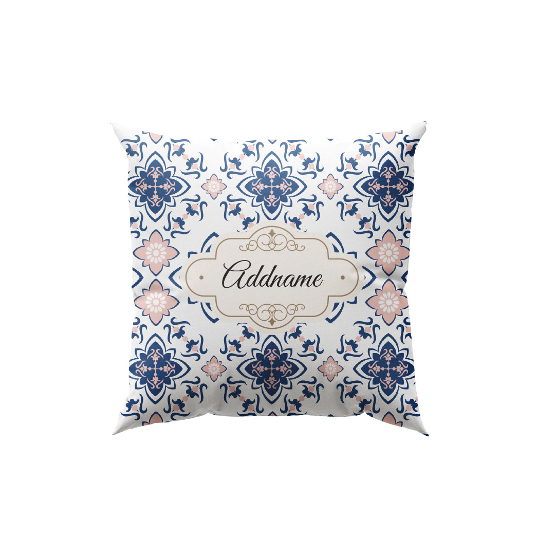 Blush Blue Mosaic Full Print Cushion Cover with Inner Cushion