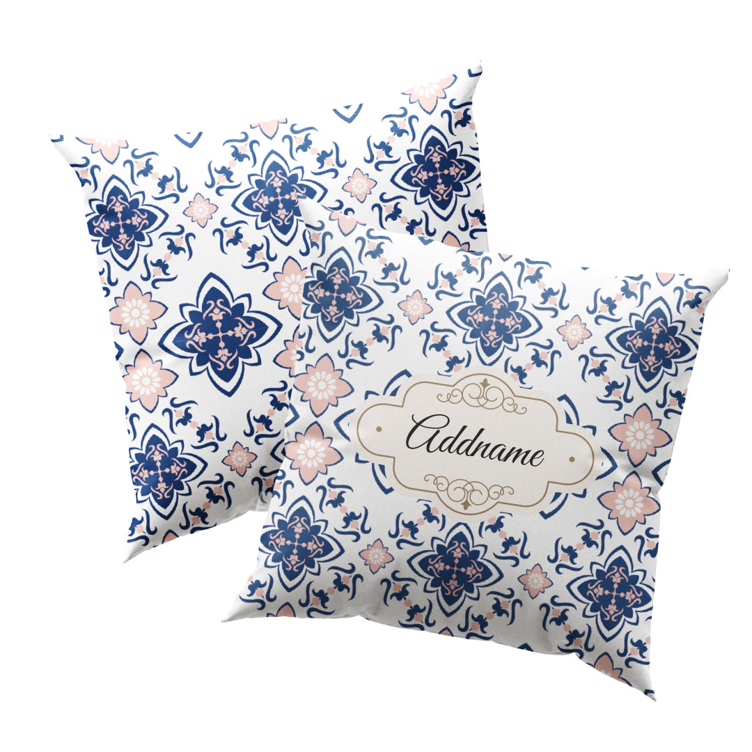 Blush Blue Mosaic Full Print Cushion Cover with Inner Cushion