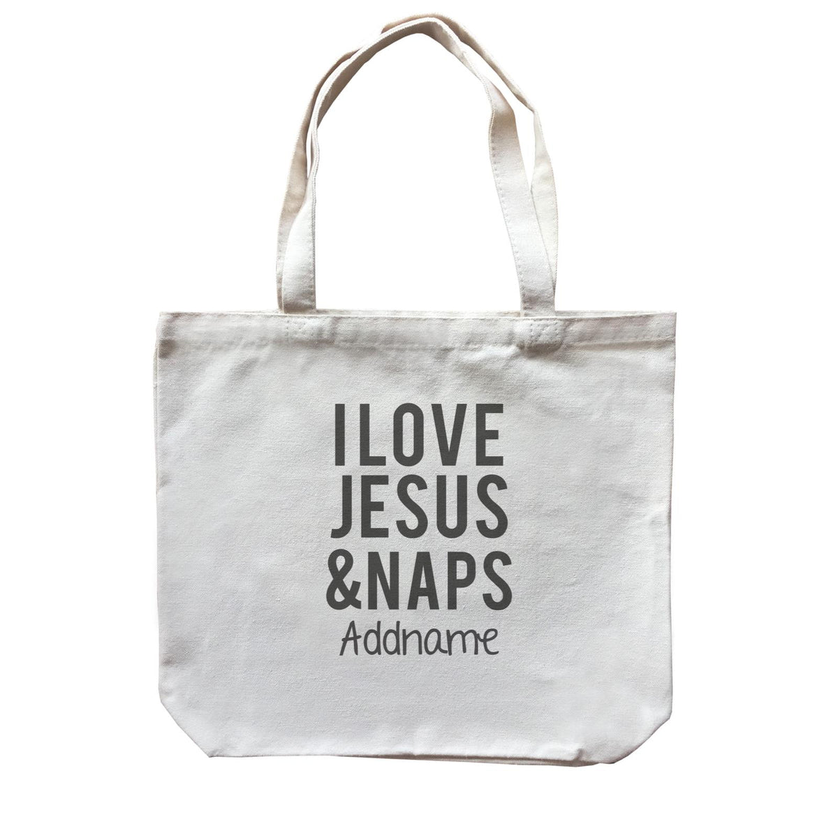 Christian Baby I Love Jesus &amp; Naps Addname Canvas Bag