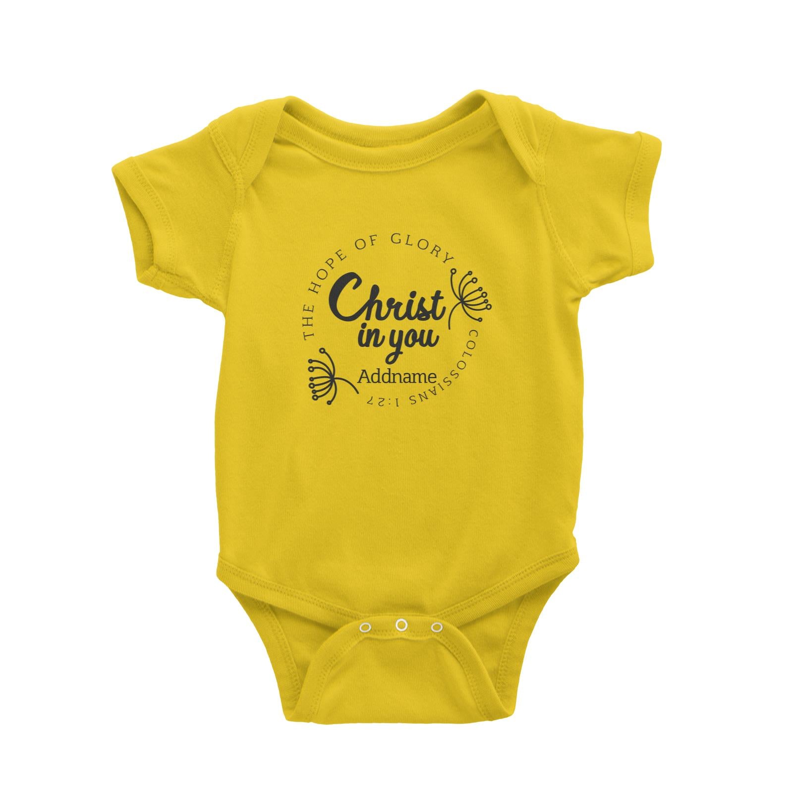 Christian Series The Hope Of Glory Christ In You Colossians 1.27 Addname Baby Romper