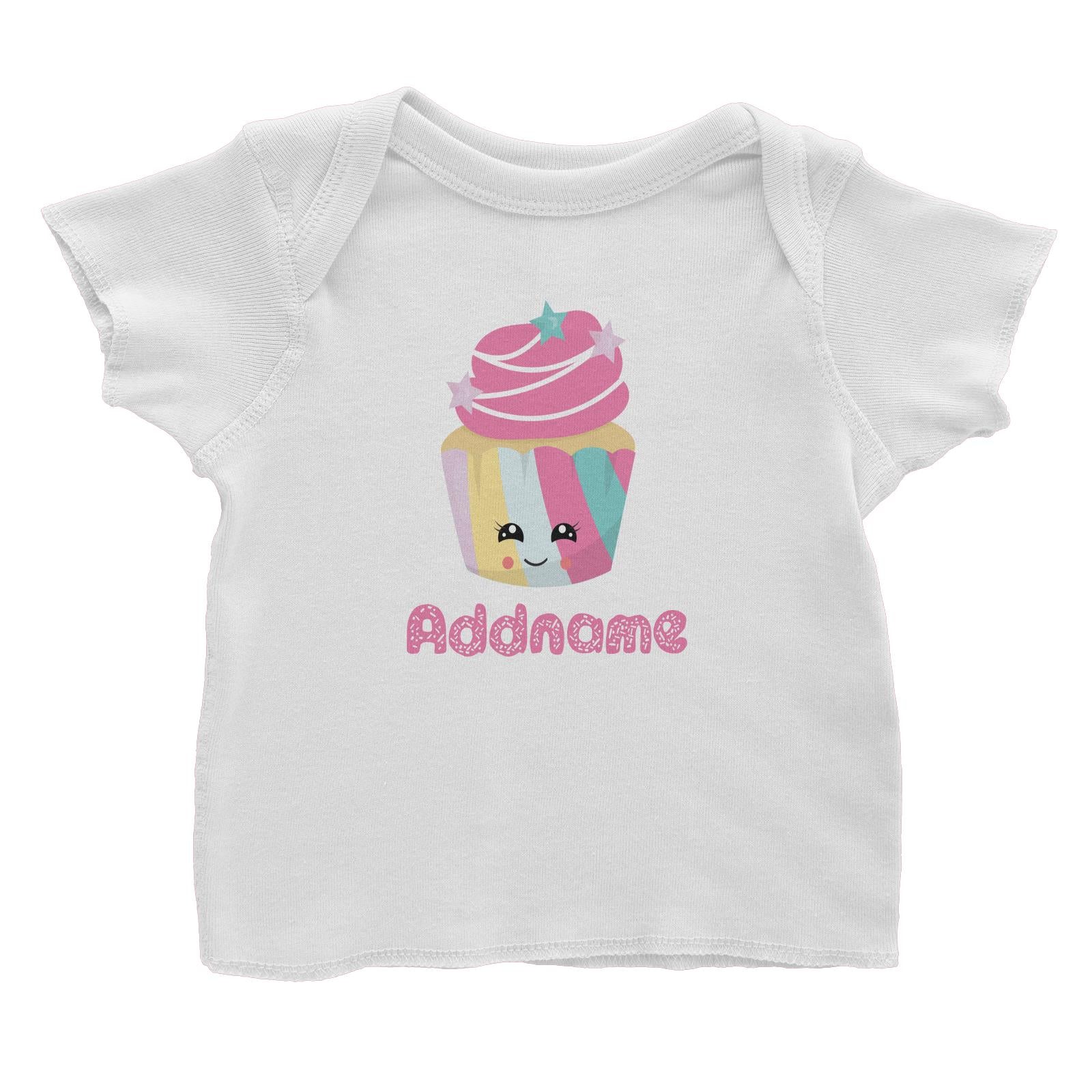 Magical Sweets Pastel Colours Cupcake Addname Baby T-Shirt