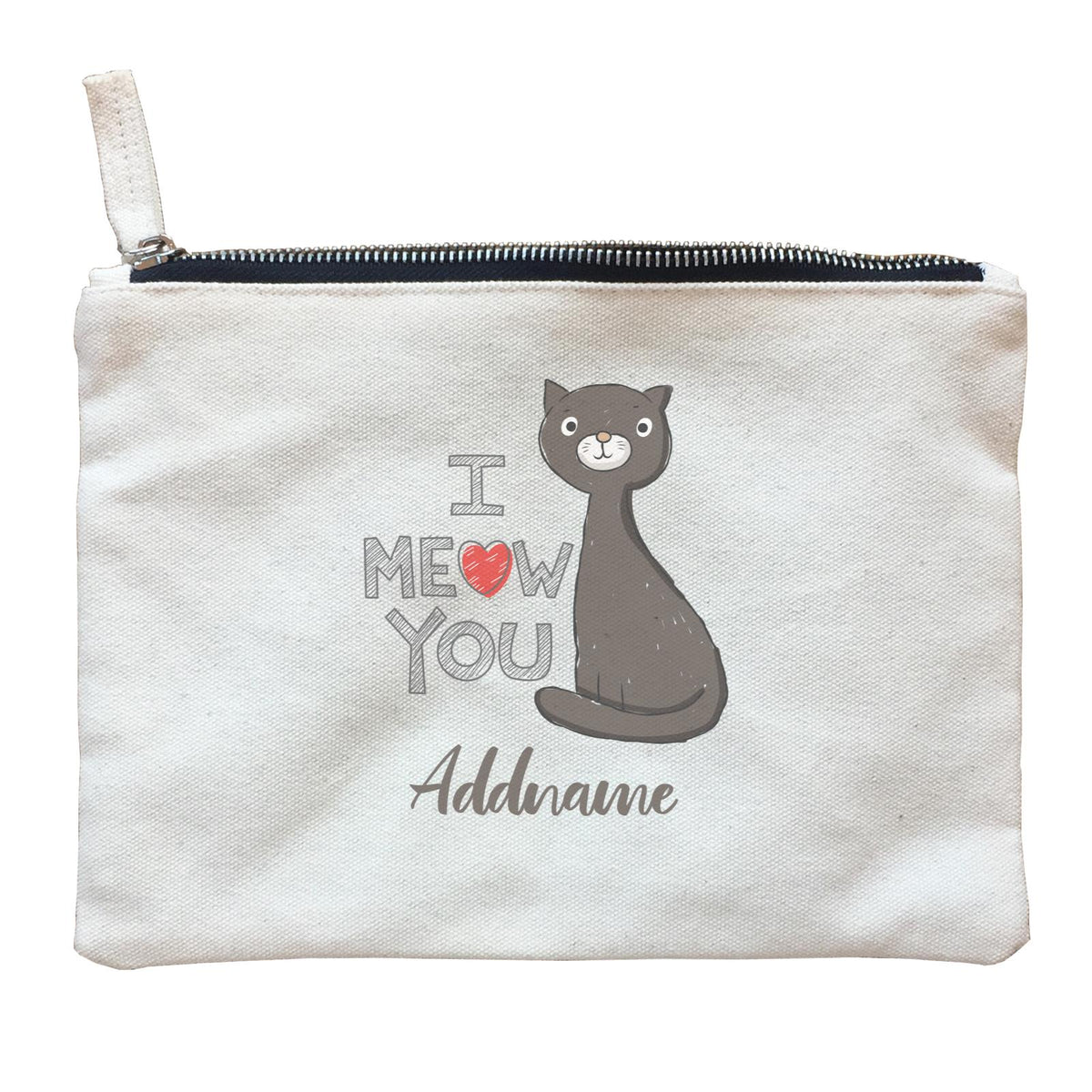 Cool Cute Animals Cats I Meow You Addname Zipper Pouch