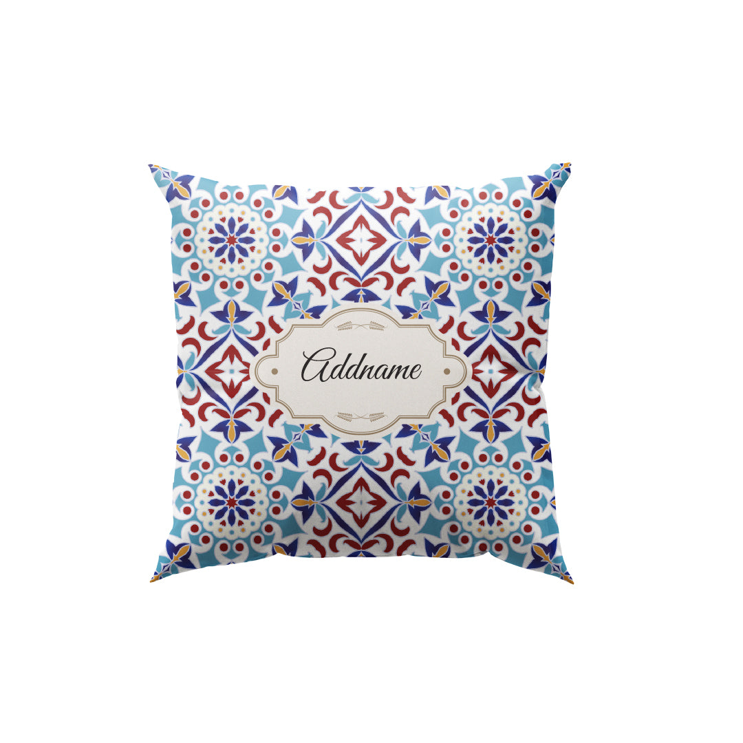 Moroccan Series - Arabesque Agean Blue Full Print Cushion Cover with Inner Cushion