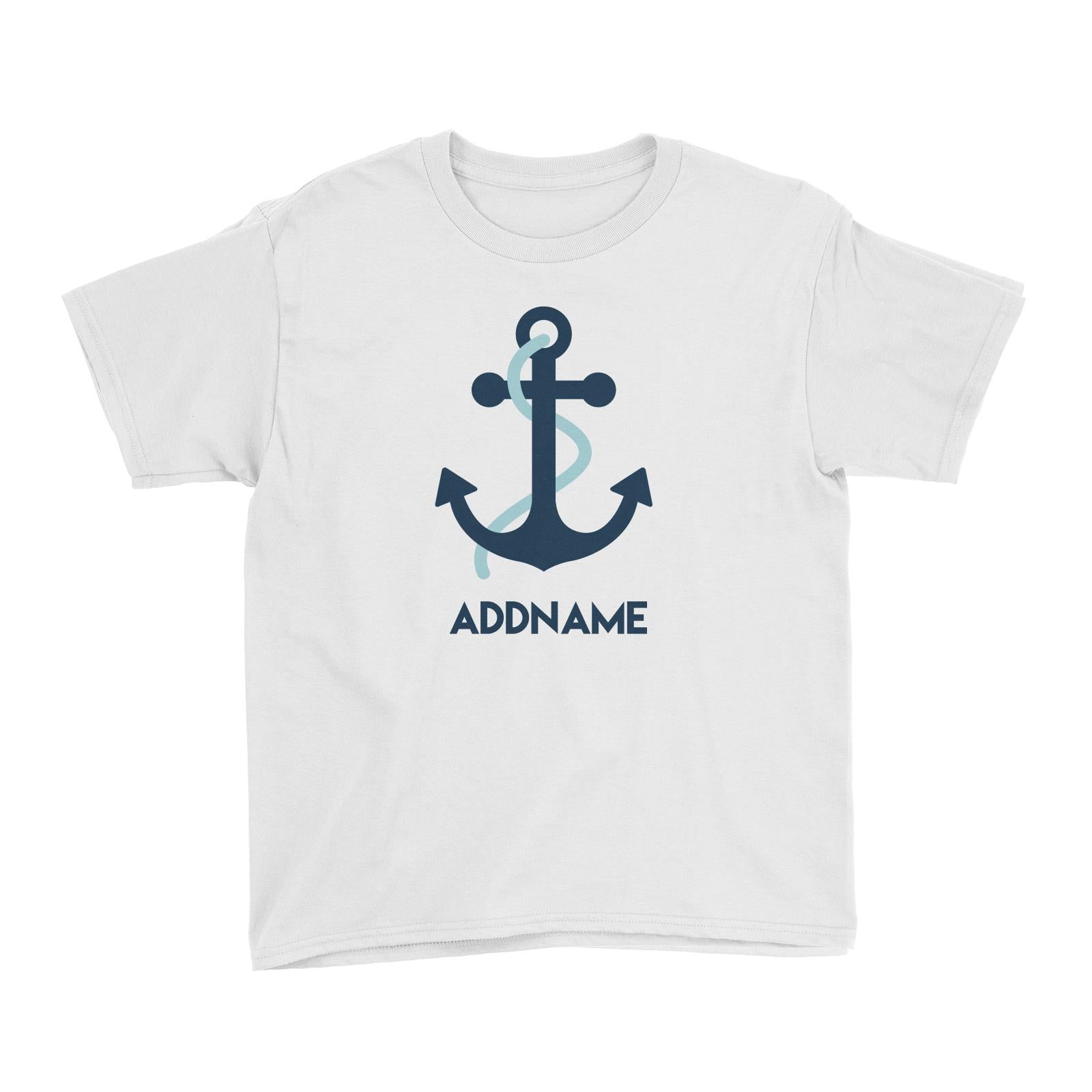Sailor Anchor Blue Addname Kid's T-Shirt  Matching Family Personalizable Designs