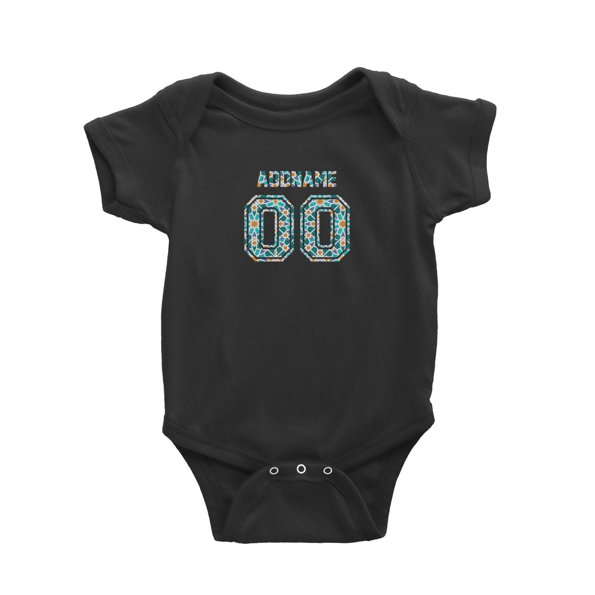 Jersey Islamic Pattern Baby Romper Raya Personalizable Designs