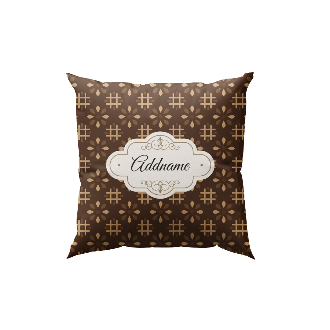 Moroccan Series - Arabesque Tawny Brown Full Print Cushion Cover with Inner Cushion