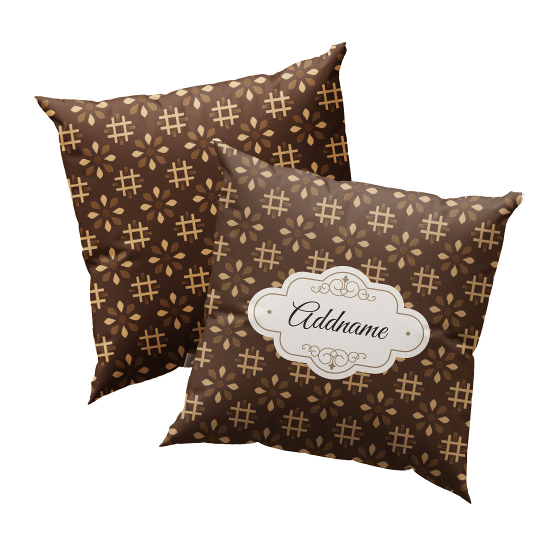 Moroccan Series - Arabesque Tawny Brown Full Print Cushion Cover with Inner Cushion