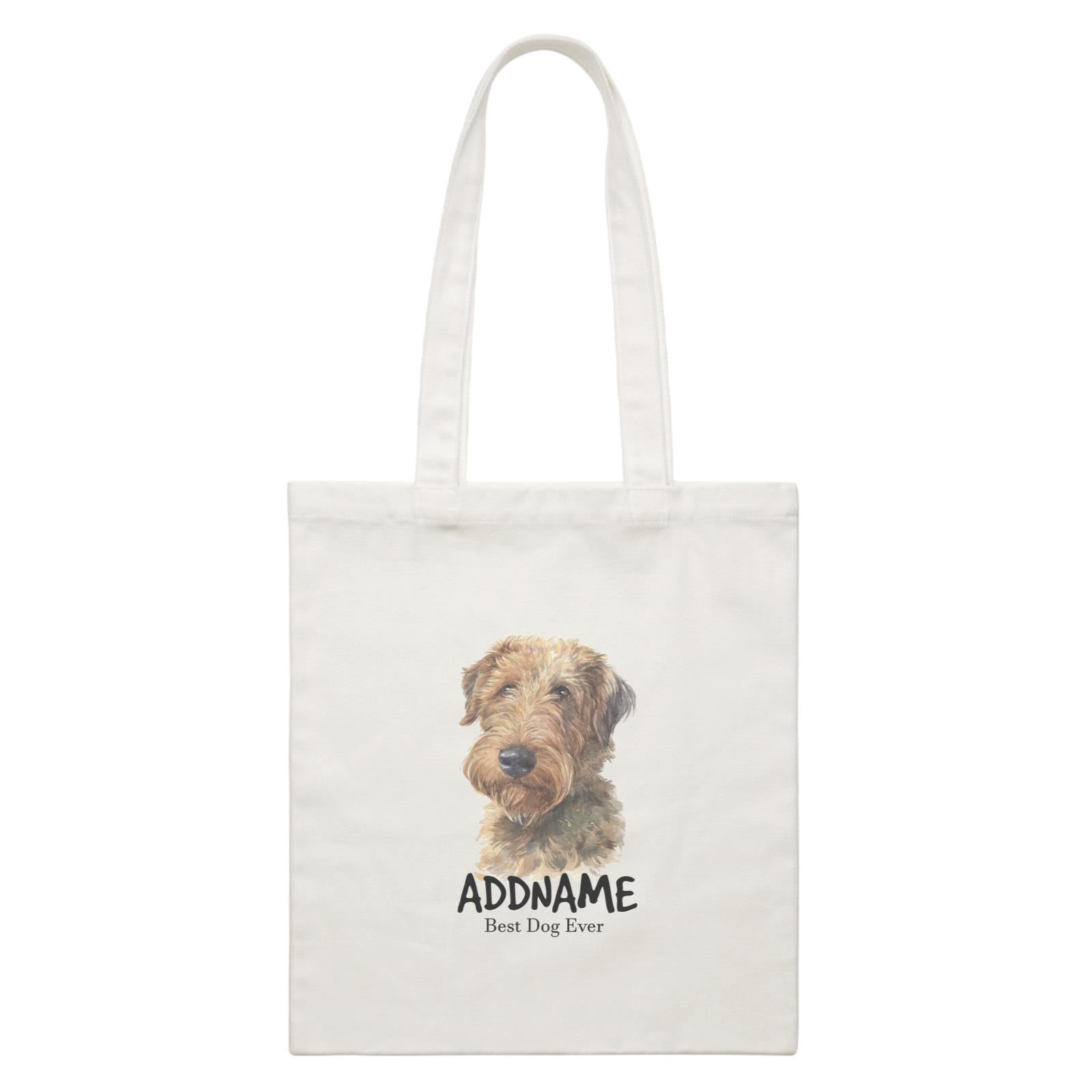 Watercolor Dog Welsh Terrier Best Dog Ever Addname White Canvas Bag