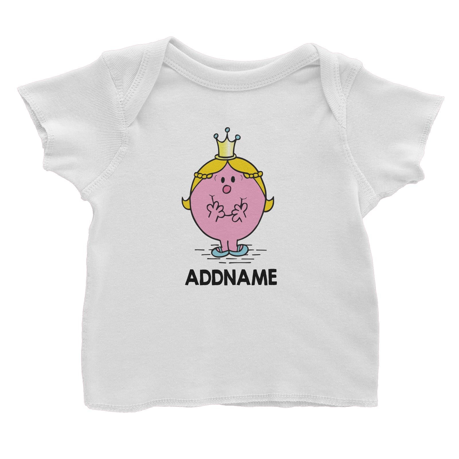 Little Miss Princess Personalised Cartoon White Baby T-Shirt