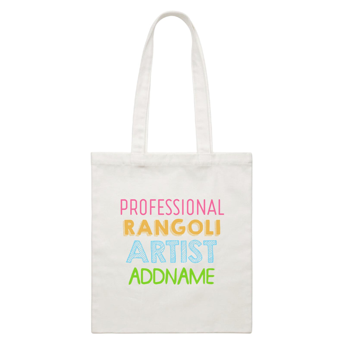 Professional Rangoli Artist Addname White Canvas Bag