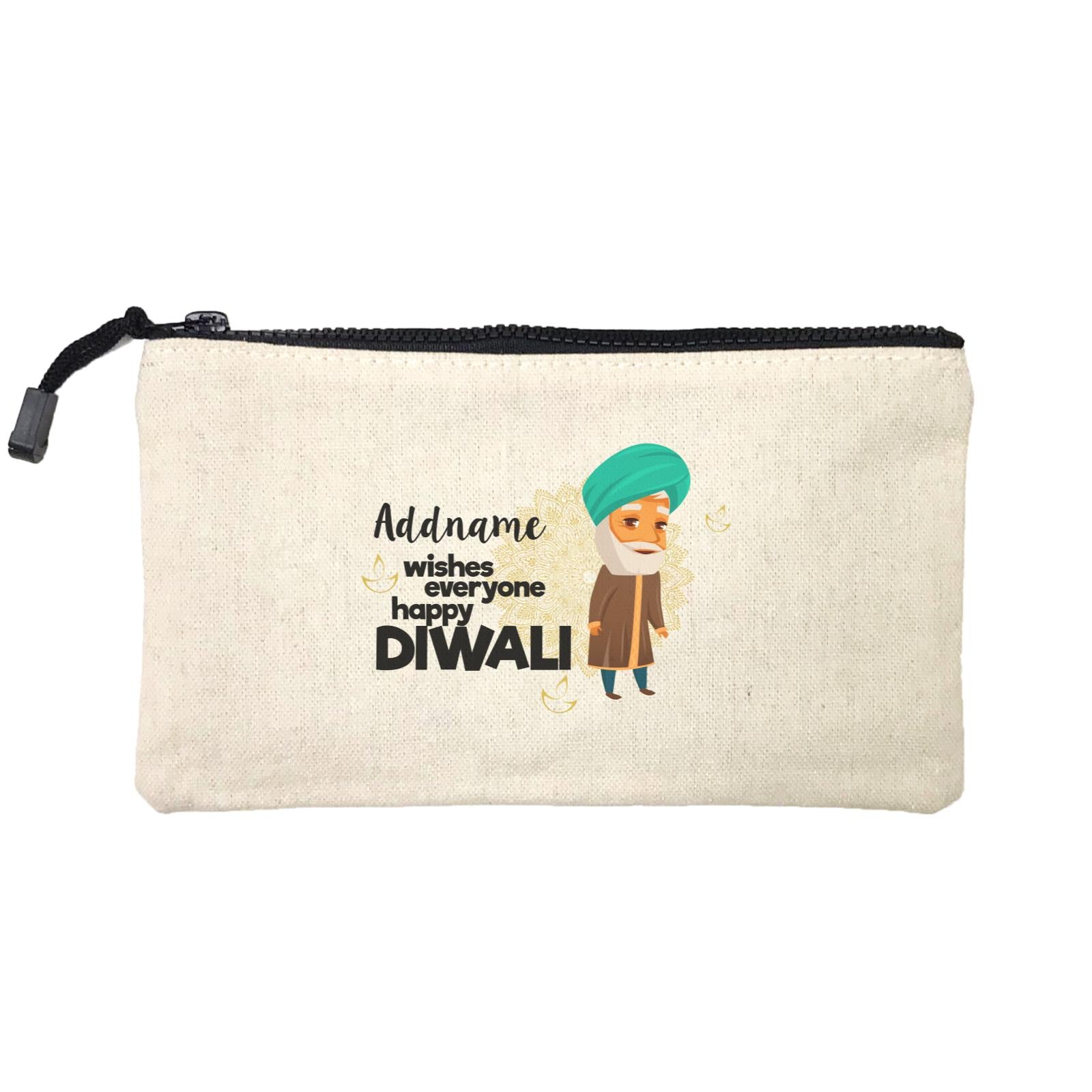 Cute Grandpa Wishes Everyone Happy Diwali Addname Mini Accessories Stationery Pouch