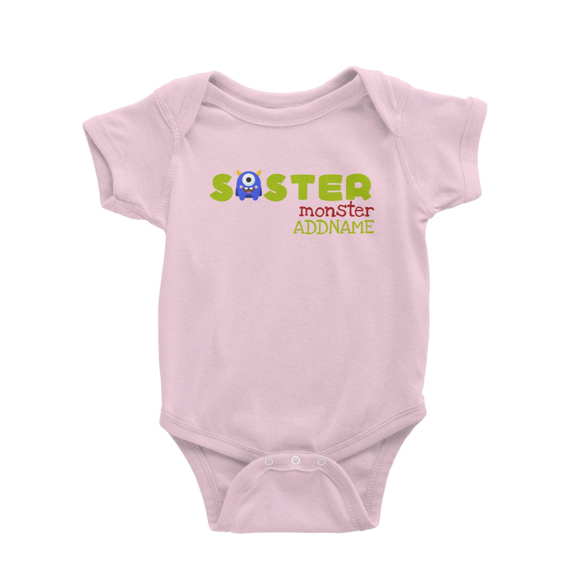 Blue Sister Monster Addname Baby Romper