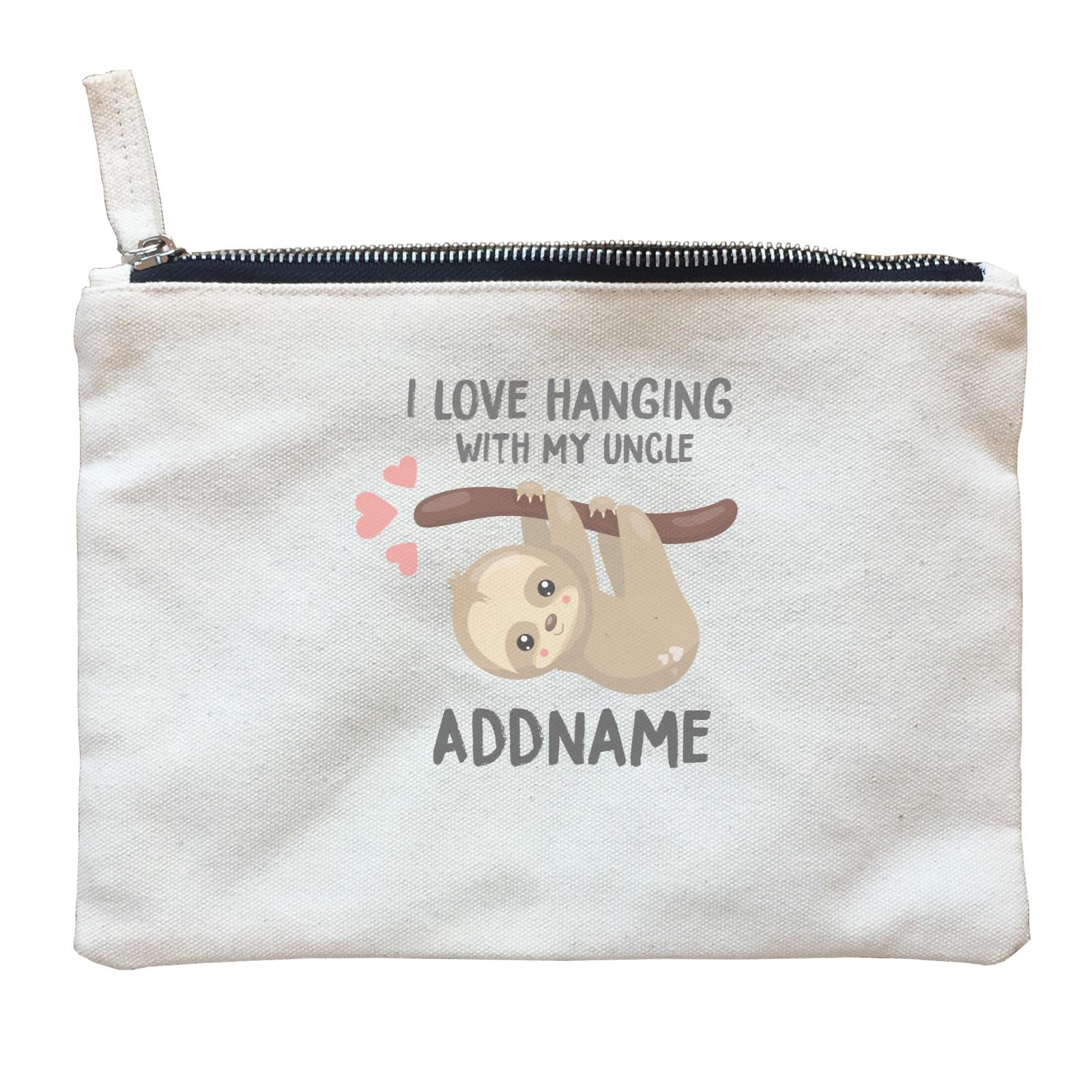 Cute Sloth I Love Hanging With My Uncle Addname Zipper Pouch
