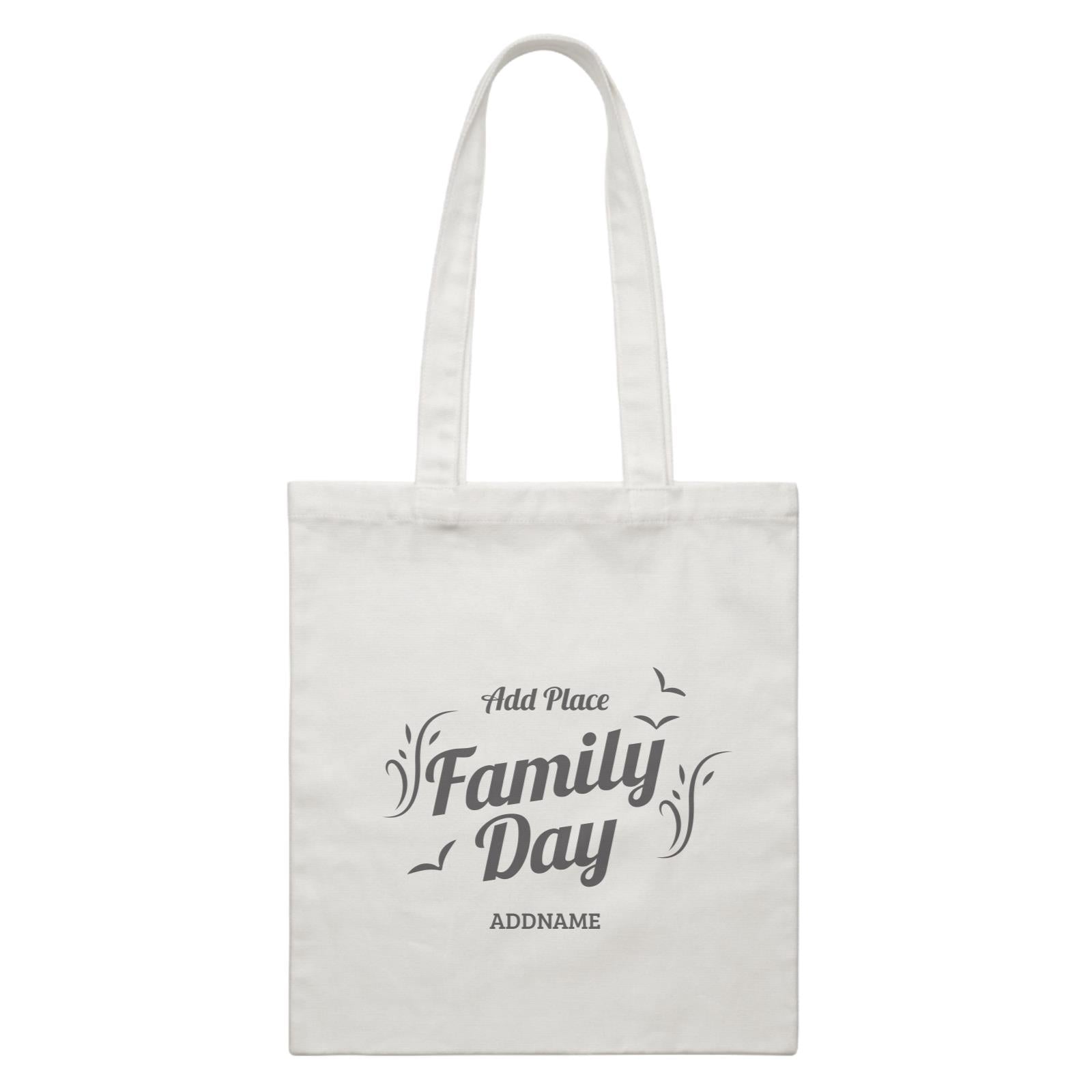 Family Day Flight Birds Icon Family Day Addname And Add Place Accessories White Canvas Bag