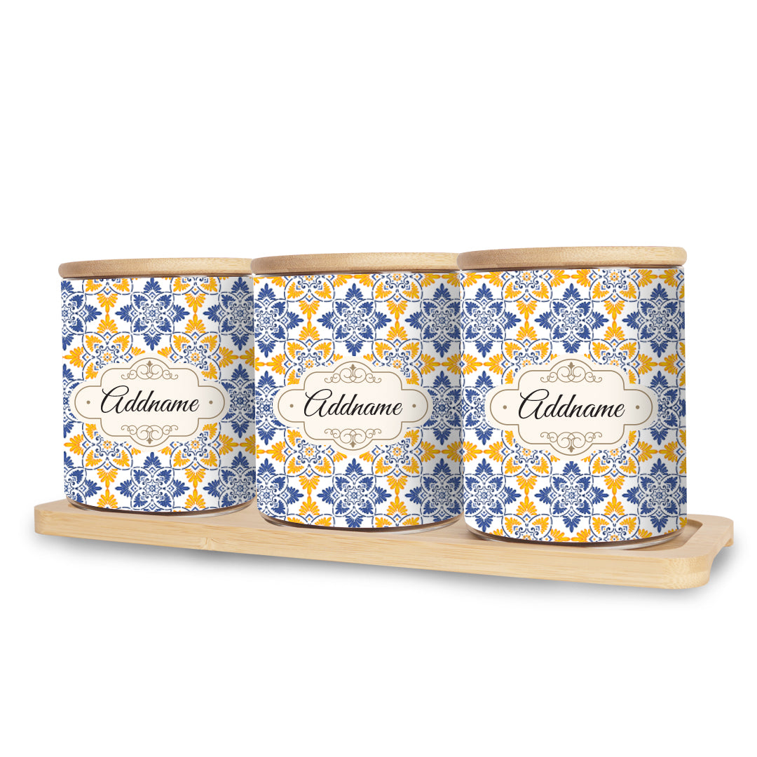 Arabesque Butter Blue Canister