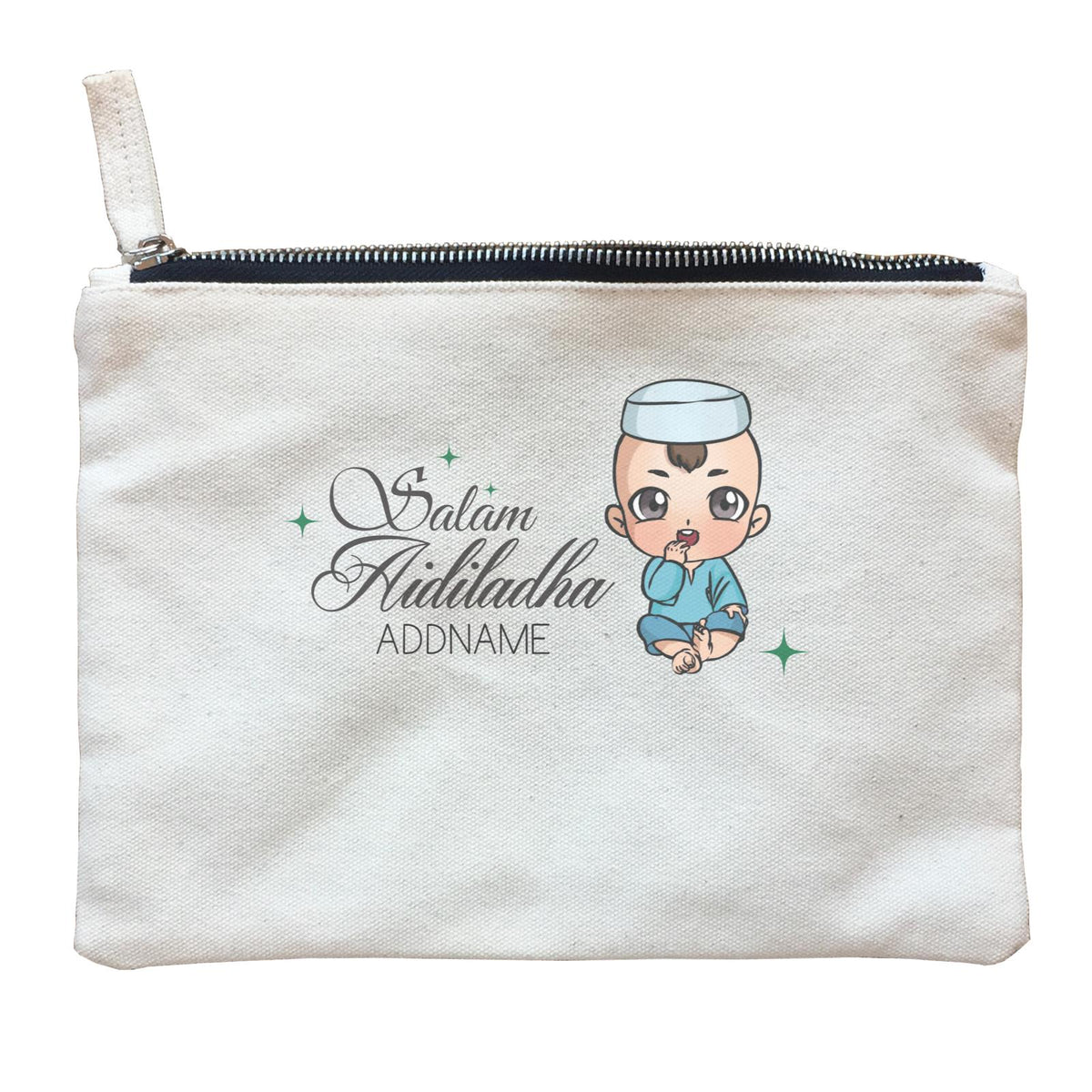 Raya Chibi Wishes Baby Boy Addname Wishes Salam Aidiladha Addname Zipper Pouch
