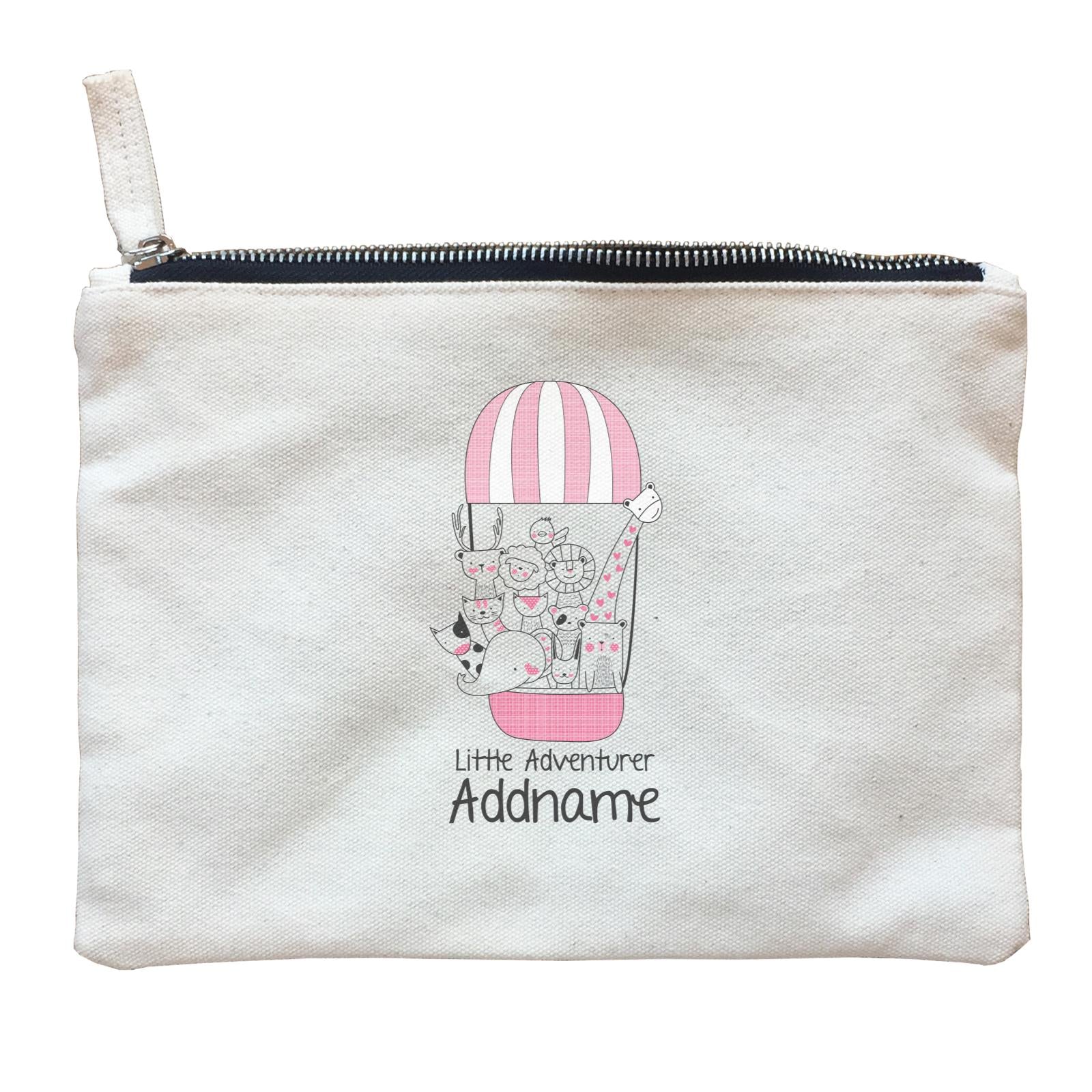 Cute Animals And Friends Series Animal Group Little Adventurer Addname Zipper Pouch